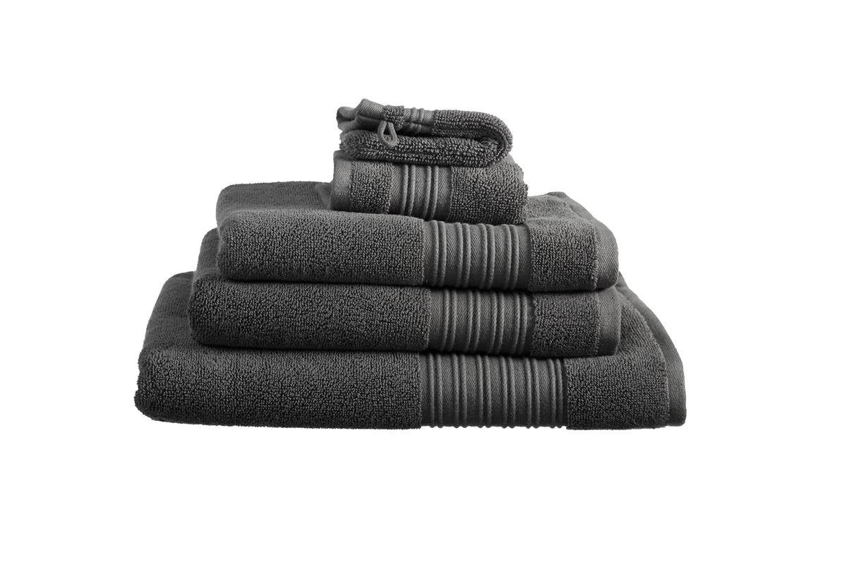 Handtuch Sheer Anthracite 60X110 Set A 3 Anthrazit Baumwoll, Baumwoll-Frottee
