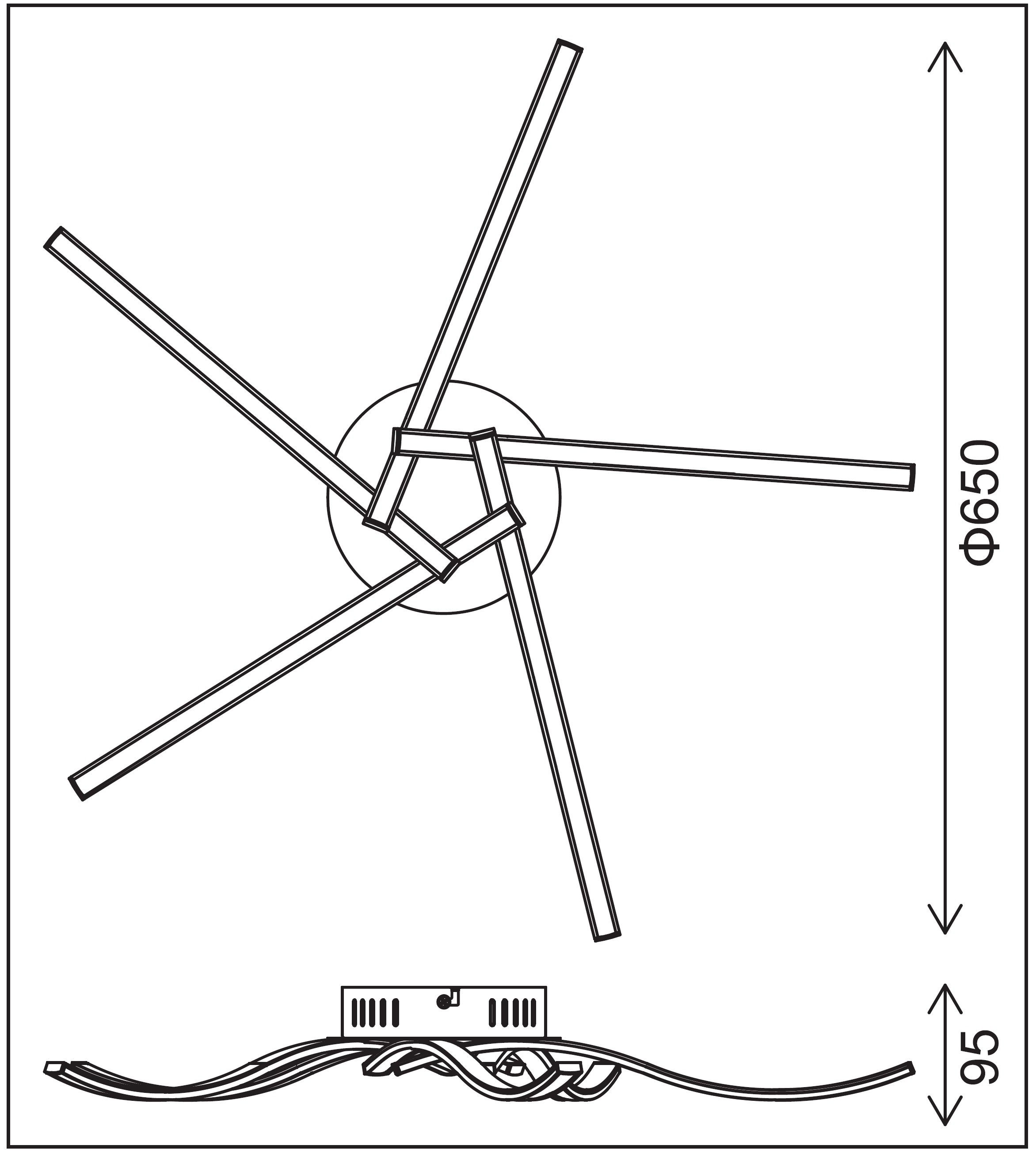 TRANGO LED Deckenleuchte, 3161 Design LED-Deckenleuchte Serie *WAVE* 5 Flam günstig online kaufen