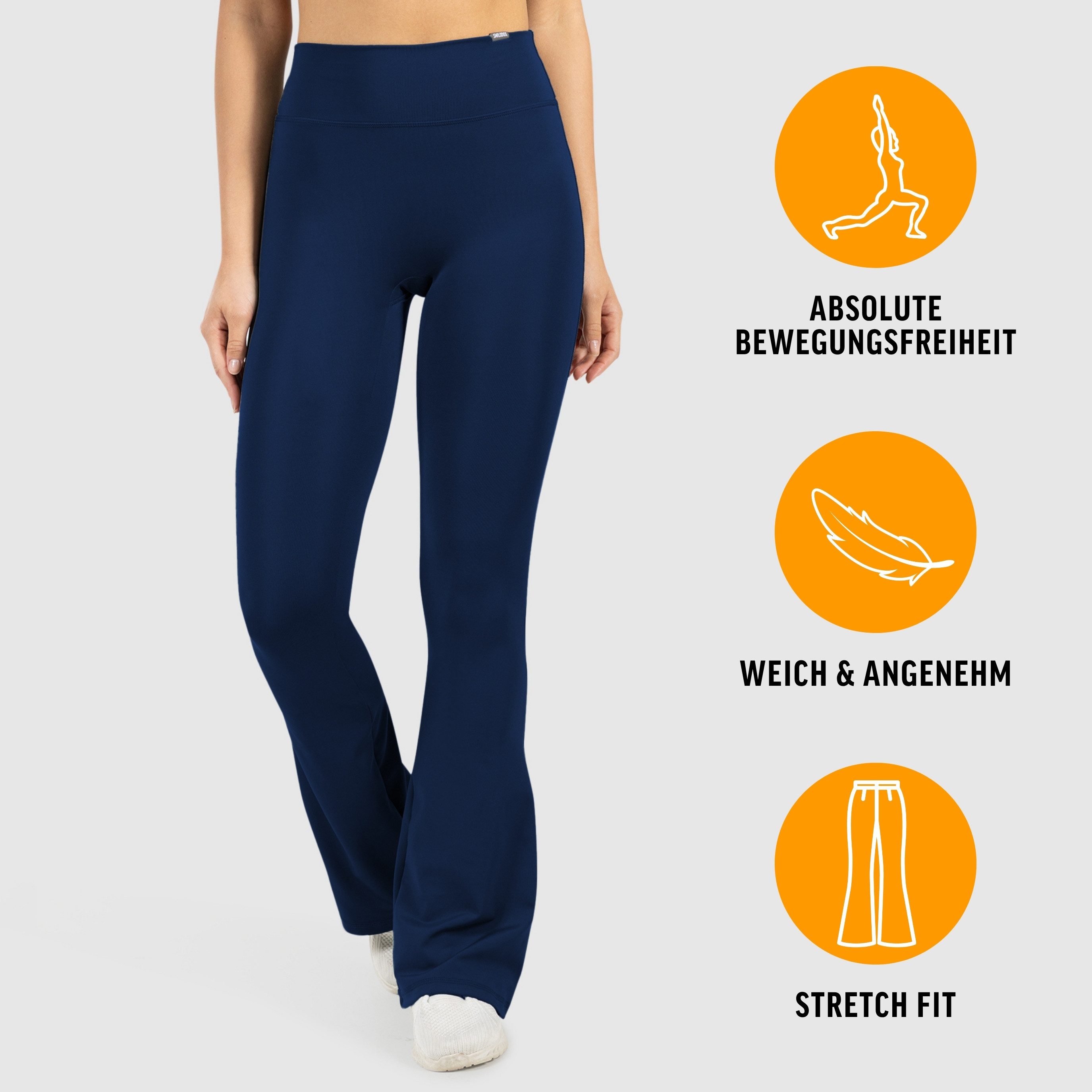 Smilodox Schlaghose Loreen, Flared Seamless Sportleggings, Schlaghose, Blickdicht Slim Fit Booty Yogahose, Elastisch Fitnessleggings, Gym, Freizeit