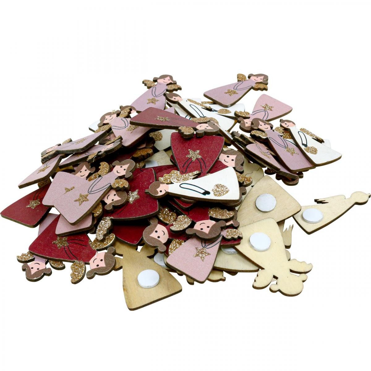 Florists Products Weihnachtsmann Holzengel Streuengel Streudeko Weihnachten Deko-Engel 4,5×3cm, 72 Stü