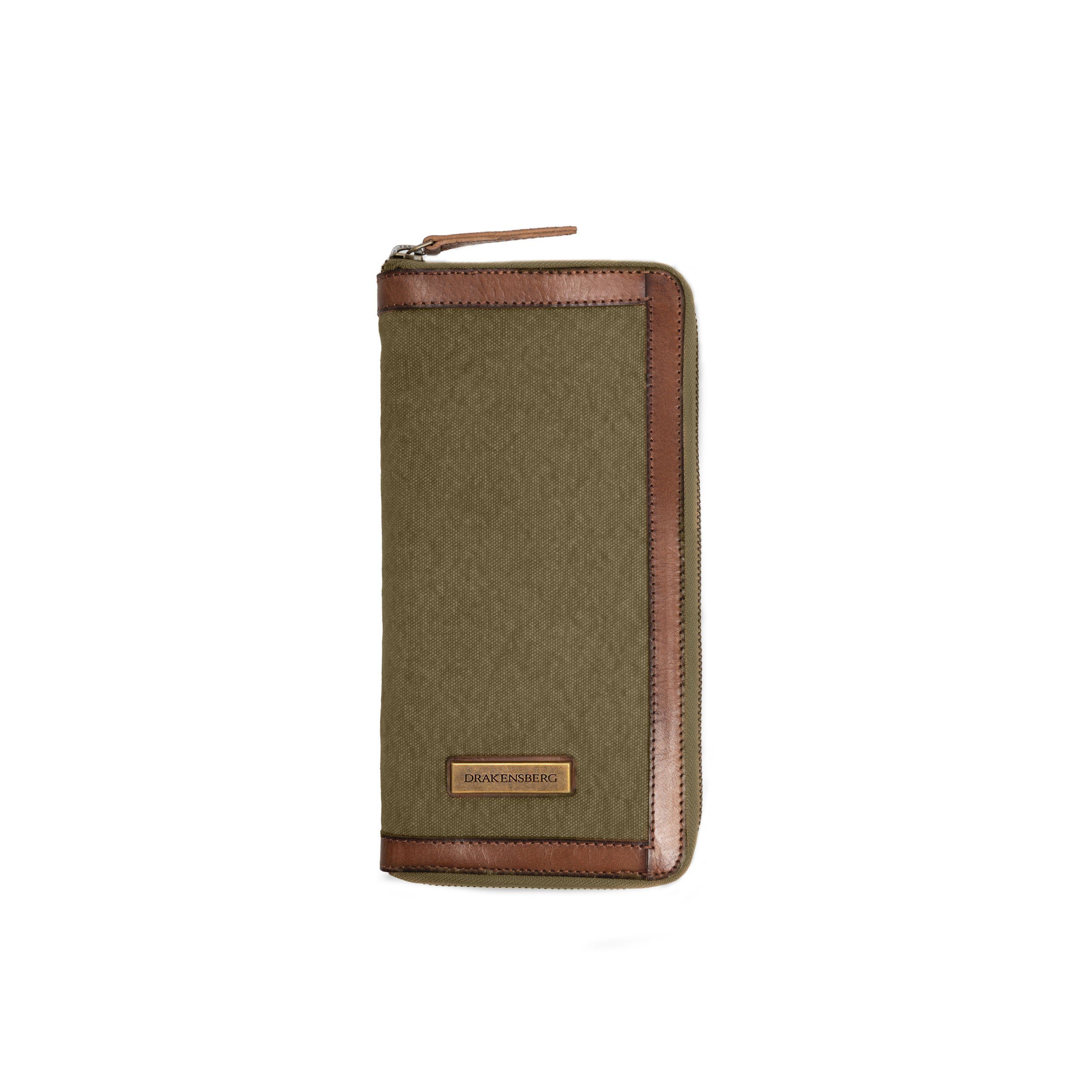 mit und Oliv-Grün, Canvas große Reise-Organizer Brieftasche aus Schutz DRAKENSBERG Reisegeldbeutel RFID Reisebrieftasche »Travis«