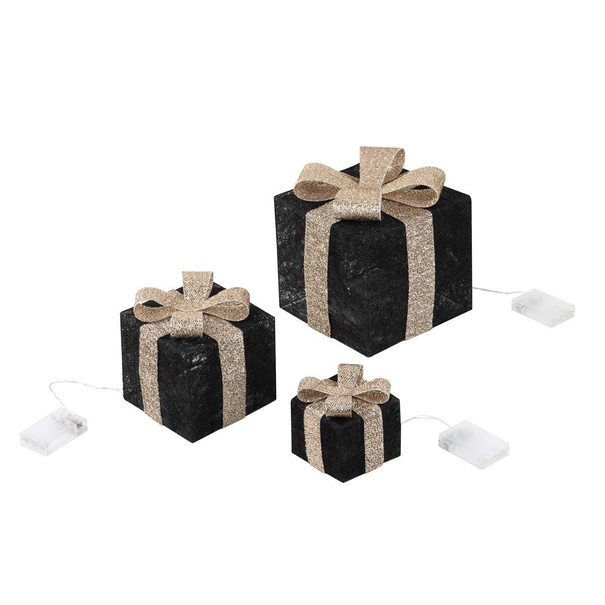 Bambelaa! LED Dekolicht Bambelaa! Led Deko Leucht Geschenk Boxen 3er Set inkl. Timer Funktion, Gelb – Bild 4 von 5
