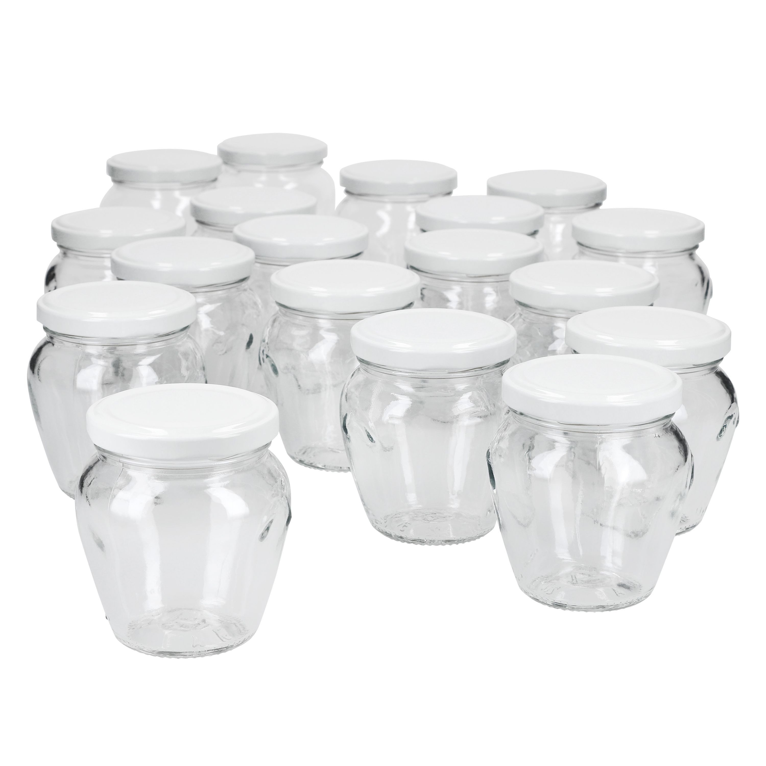 MamboCat Vorratsglas 20er Set Marmeladenglas Vaso Orcio 212ml + To63 Deckel weiß, Glas – Bild 2 von 5