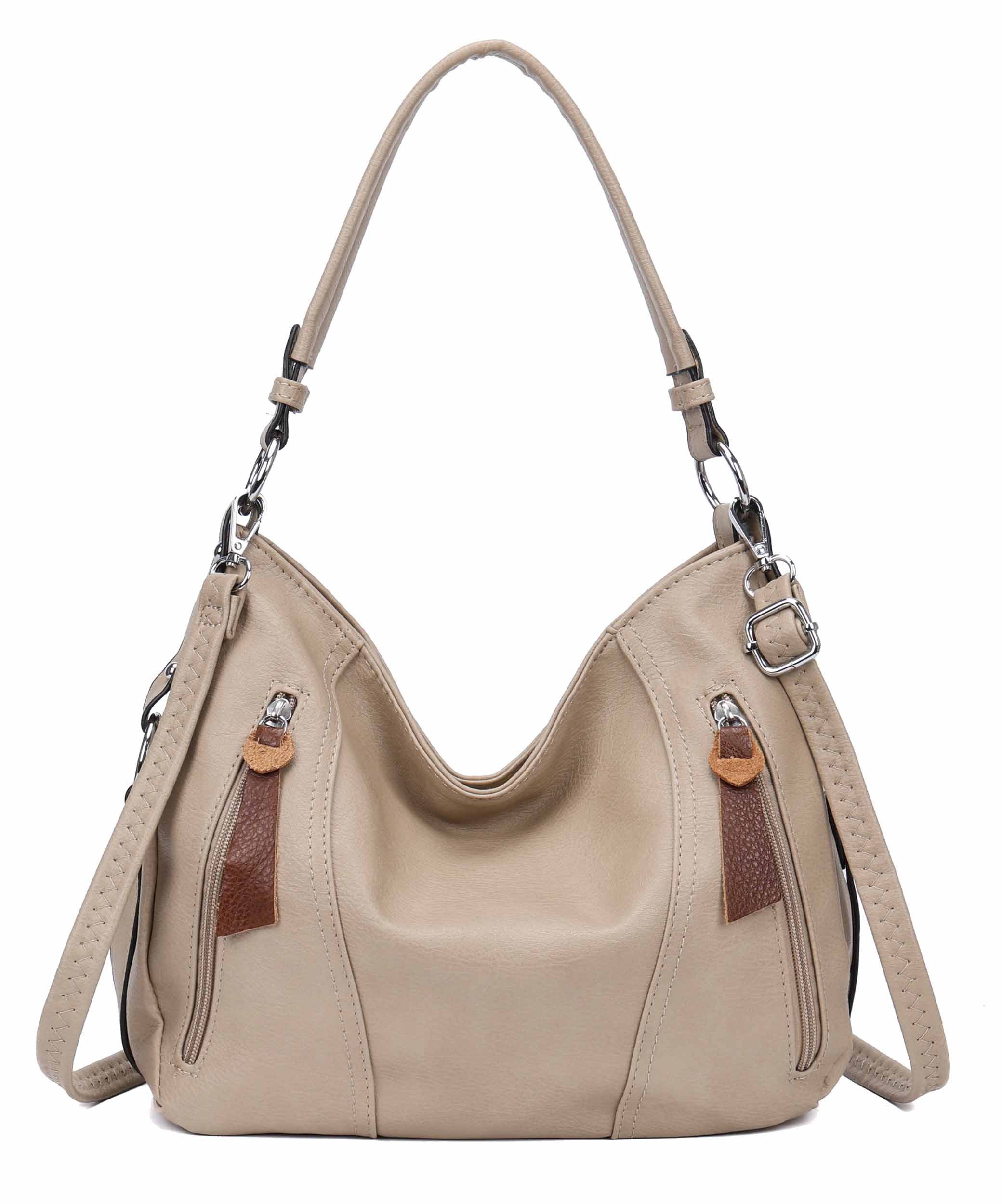 ITALYSHOP24 Schultertasche Damen Tasche Shopper Hobo-Bag Crossbody CrossOver, als Handtasche, Umhängetasche, Shopper tragbar
