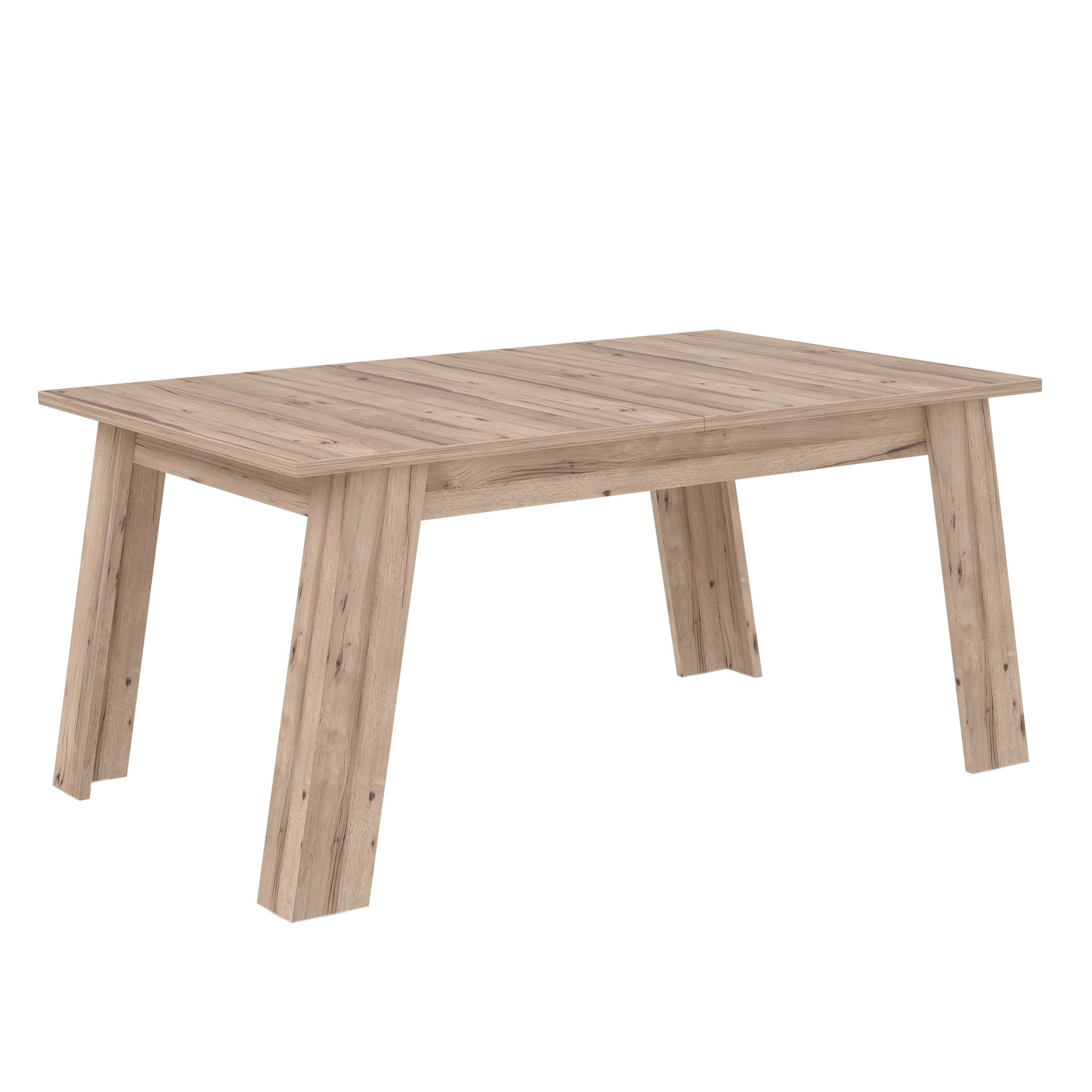 Newroom Esstisch Planked Eiche 160 cm, Esstisch Planked Eiche Skandi Modern Ausziehbar Tisch Esszimmer