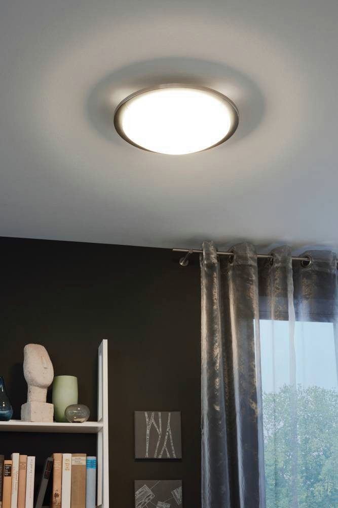 EGLO Deckenleuchte PLANET Deckenlampe, silber, weißes satiniertes Glas, Küc günstig online kaufen