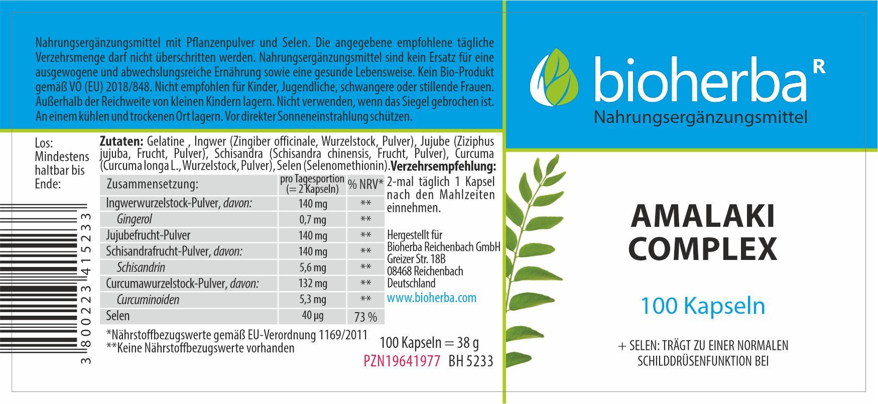 BIOHERBA R Amalaki Complex 100 Kapseln Nahrungsergänzungsmittel