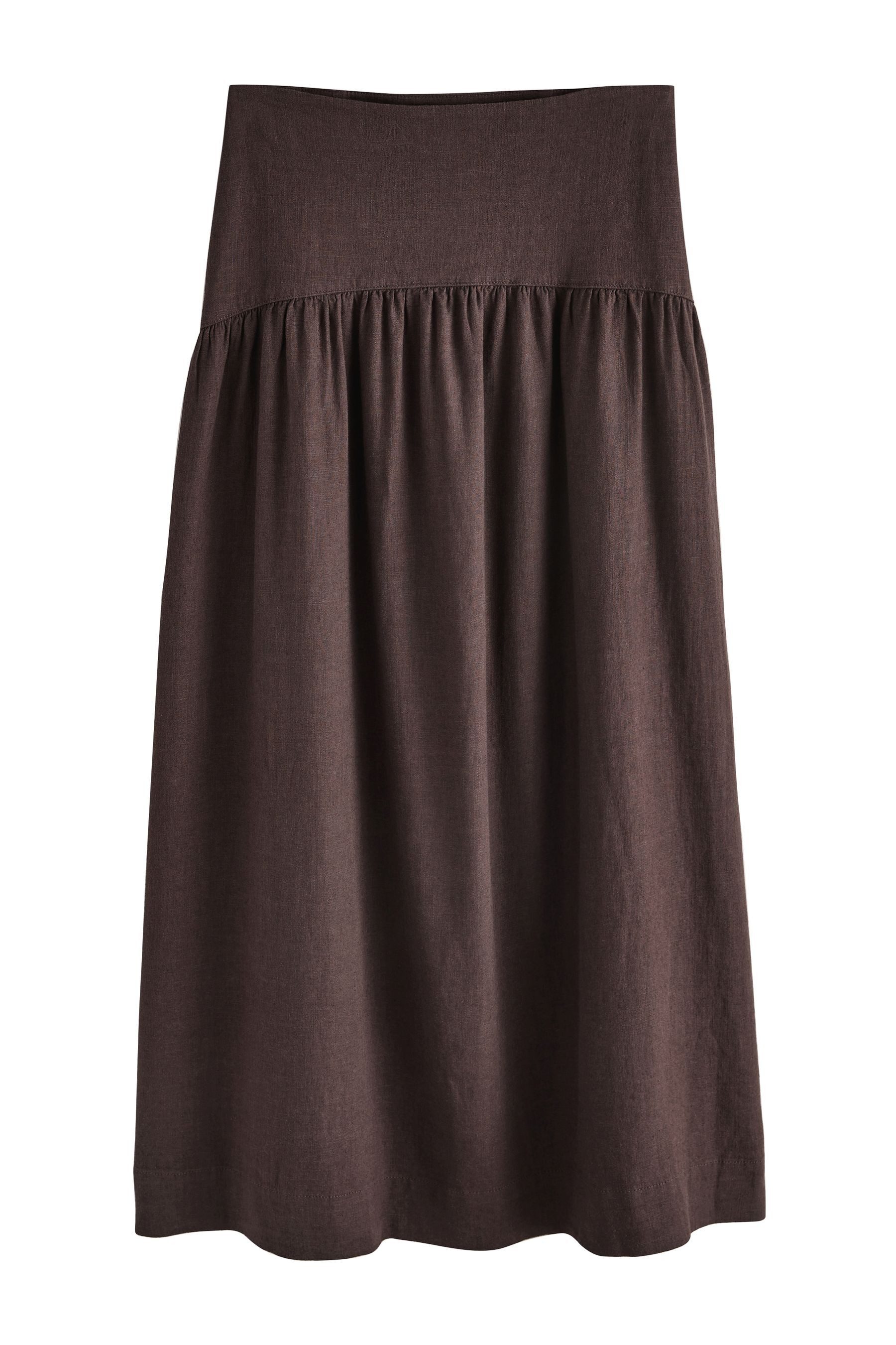 Next Maxirock Maxirock aus Leinenmix mit tief angesetzter Taille (1-tlg)