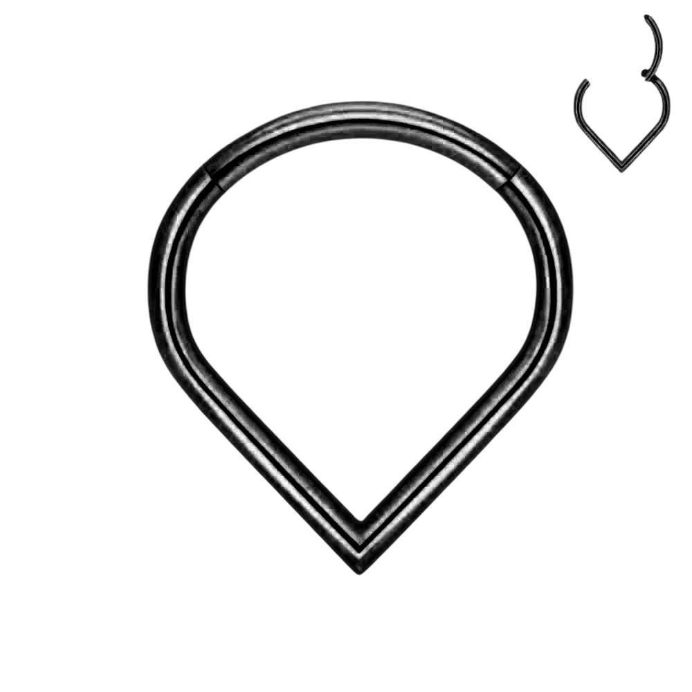 Taffstyle Nasenpiercing Titan Septum Piercing Ring Clicker Tragus Helix Daith Tropfen Träne (Universal Piercing aus Titan G23 in Tropfenform für Tragus Daith Lippe und Septum)