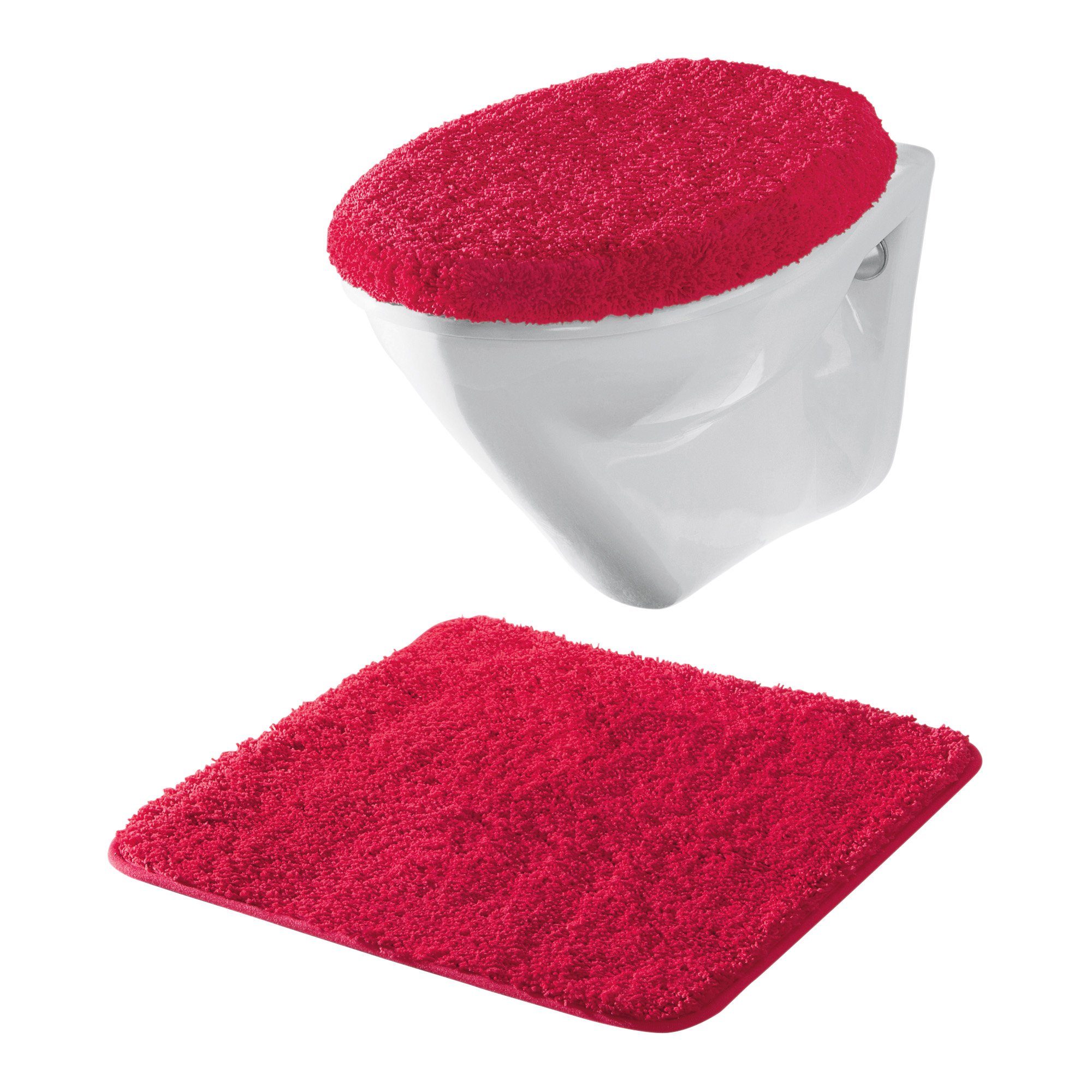 Erwin Müller Badematte 2-tlg. Hänge-WC-Set "Rhodos", Höhe 30 mm, eckig, Uni