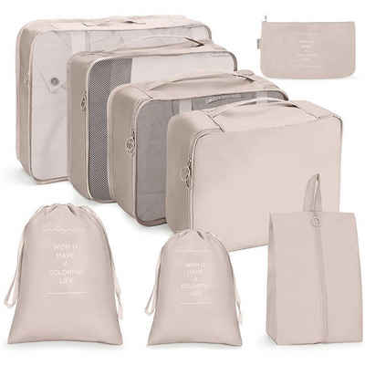 Coonoor Kofferorganizer Koffer Organizer Set 8-teilig Wasserdichte Reise Kleidertaschen (8-tlg), Packtaschen für koffer, Verpackungswürfel mit Schuhbeutel