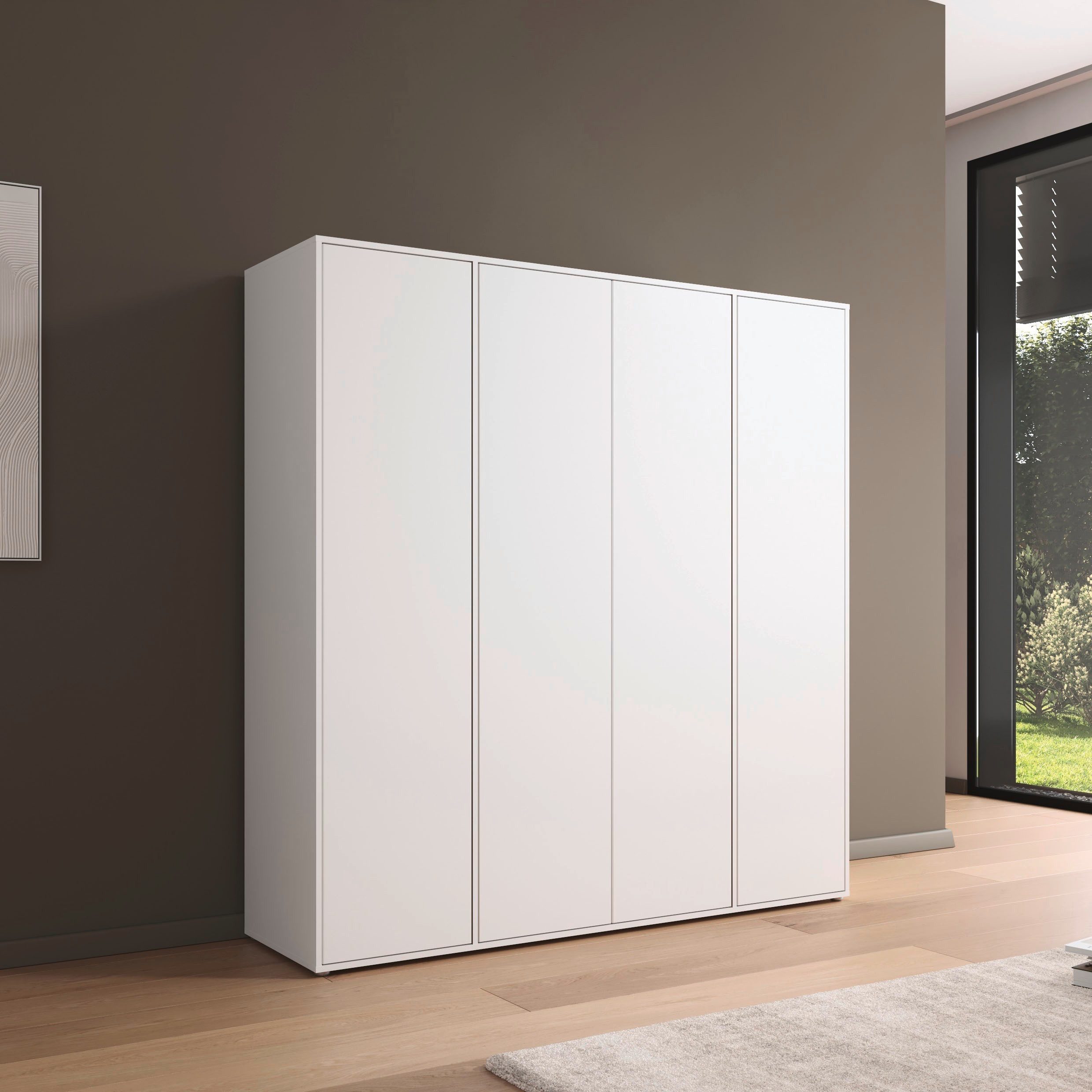 rauch Drehtürenschrank Kleiderschrank Schrank Garderobe Wäscheschrank NABILA viel Stauraum (in 3 verschiedenen Ausstattungen BASIC/CLASSIC/PREMIUM) in 2 Breiten mit Push-to-Open Funktion TOPSELLER MADE IN GERMANY