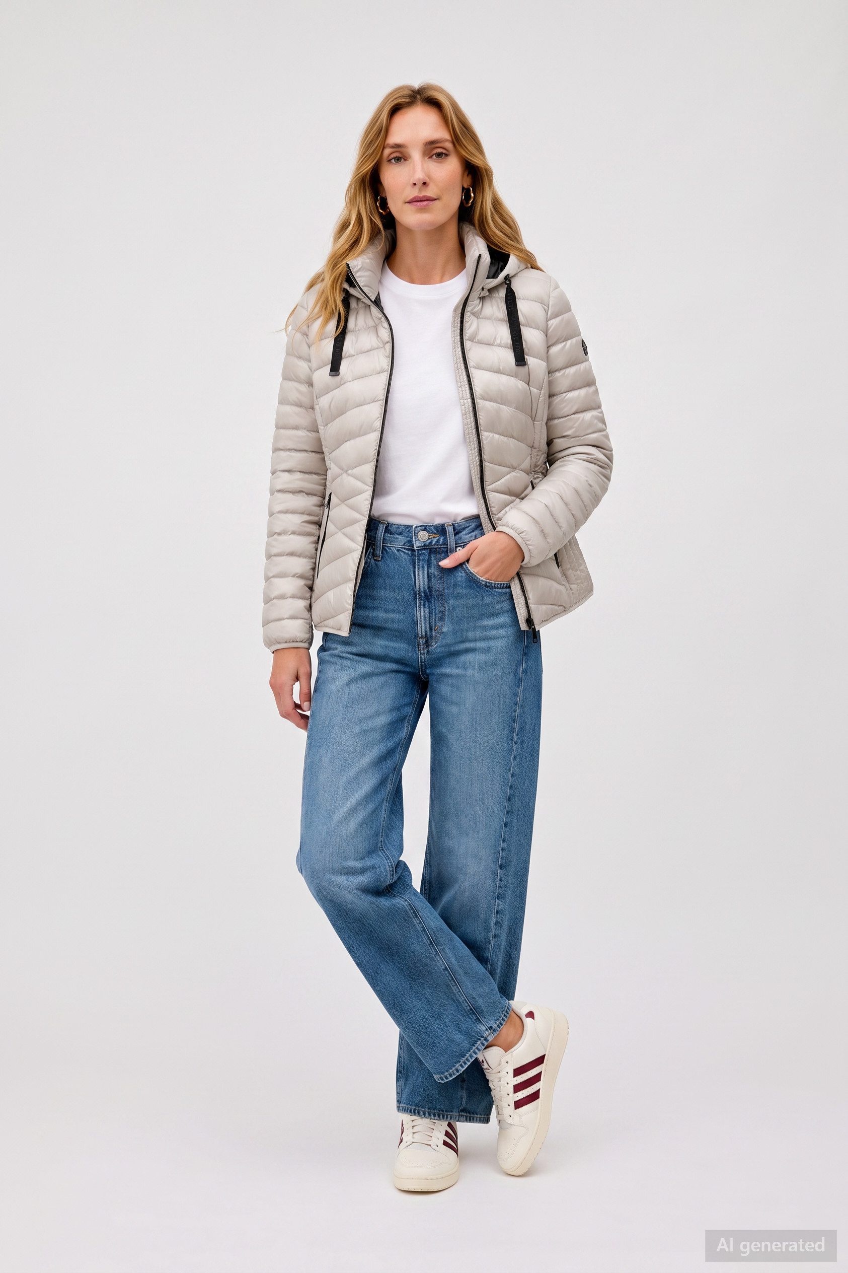 Barbara Lebek Steppjacke warme Damenjacke oder Herbstjacke mit abnehmbarer Kapuze