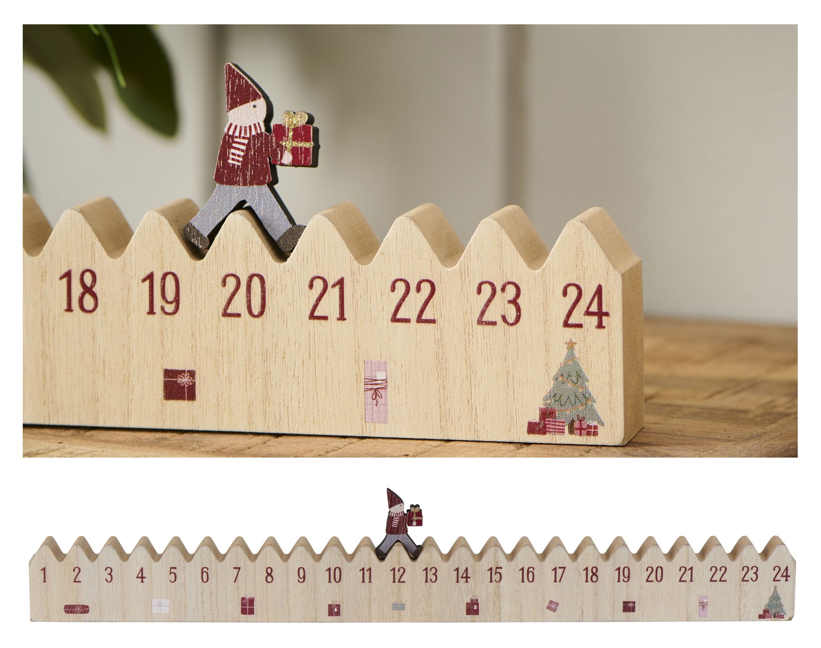 Ib Laursen Adventskalender Ib Laursen - Adventskalender Weihnachtskalender Wichtel L 50cm Holz