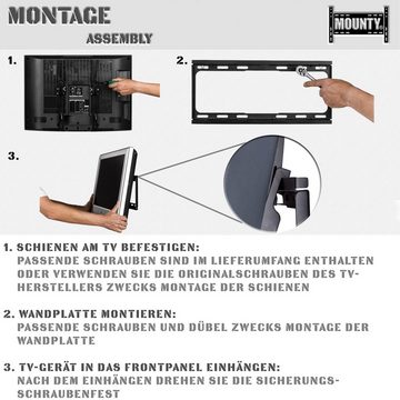 Mounty MOUNTY® TV Wandhalterung, 12 verschiedene Modelle TV-Wandhalterung, (verschiedene Funktionen, neigbar, schwenkbar, universal für fast alle TV od. Monitormodelle)