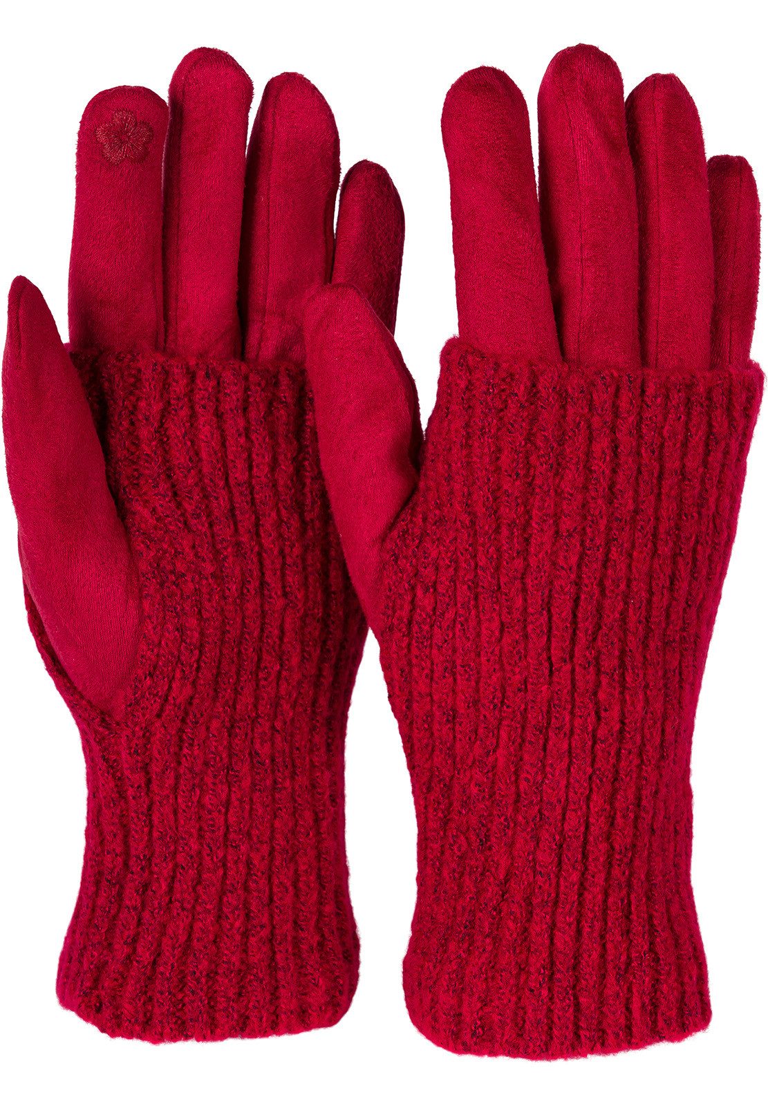 styleBREAKER Strickhandschuhe 3 in 1 Touchscreen Stoff Handschuhe mit abnehmbarer Strick Manschette (1-St)