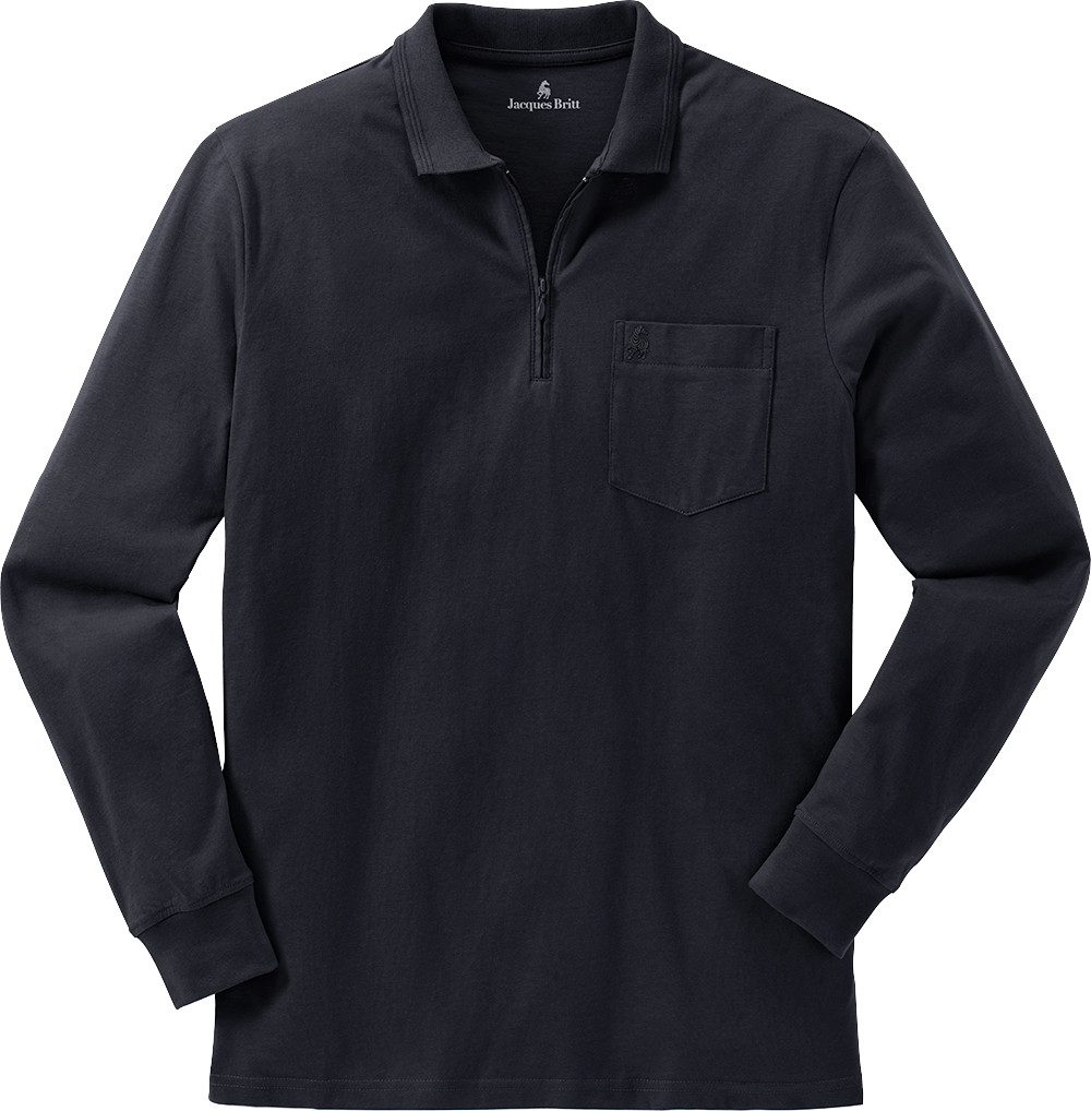 Jacques Britt Langarm-Poloshirt Superweich mit hohem Baumwoll-Anteil