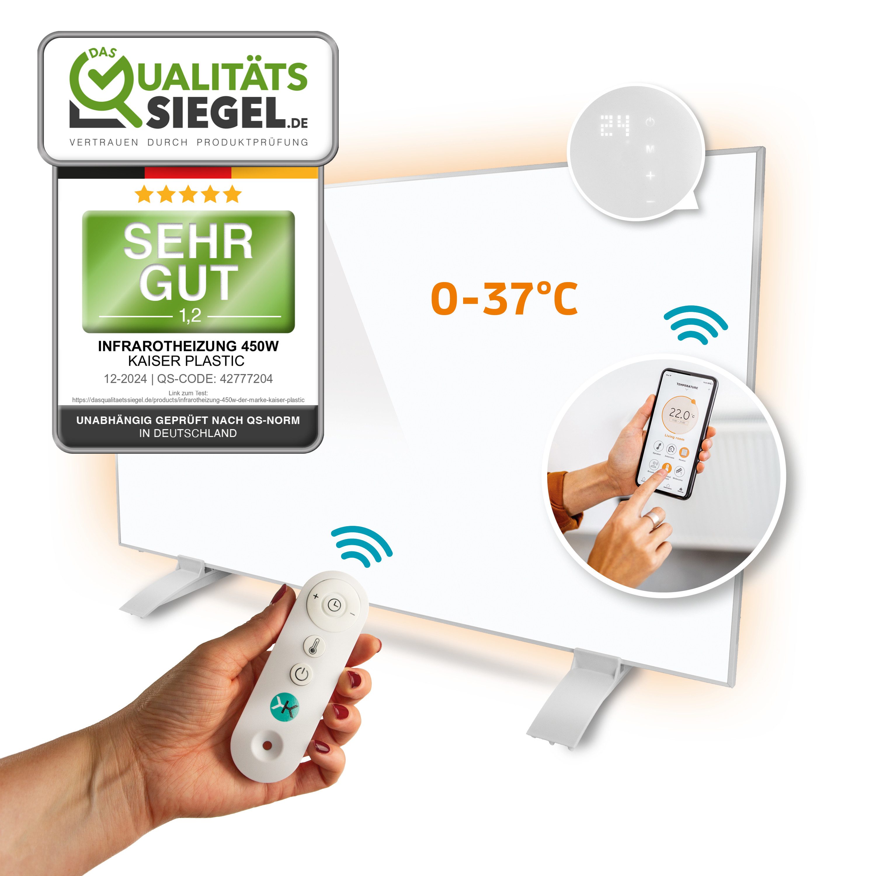 Kaiser plastic Infrarotheizung mit Thermostat, Wandheizung -mobile Standhei günstig online kaufen