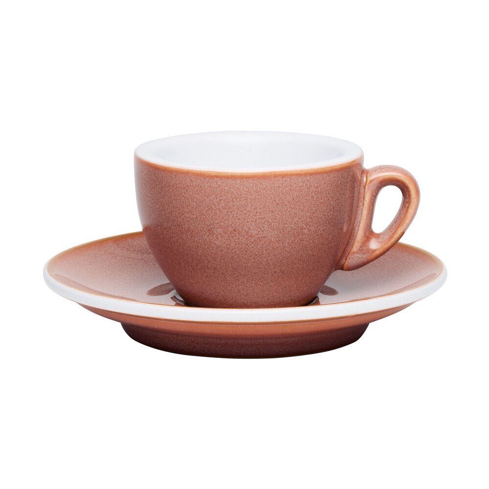 Cilio Espressotasse Espressotasse mit Untere 0,05 l Roma Rose, 1-tlg., Porzellan, Espressotasse mit Untere, 0,05 l, Porzellan, rosa