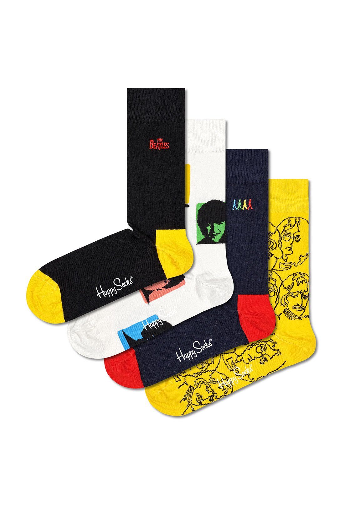 Freizeitsocken Happy Socks THE BEATLES GIFT BOX 4PACK XBEA090200 Mehrfarbig