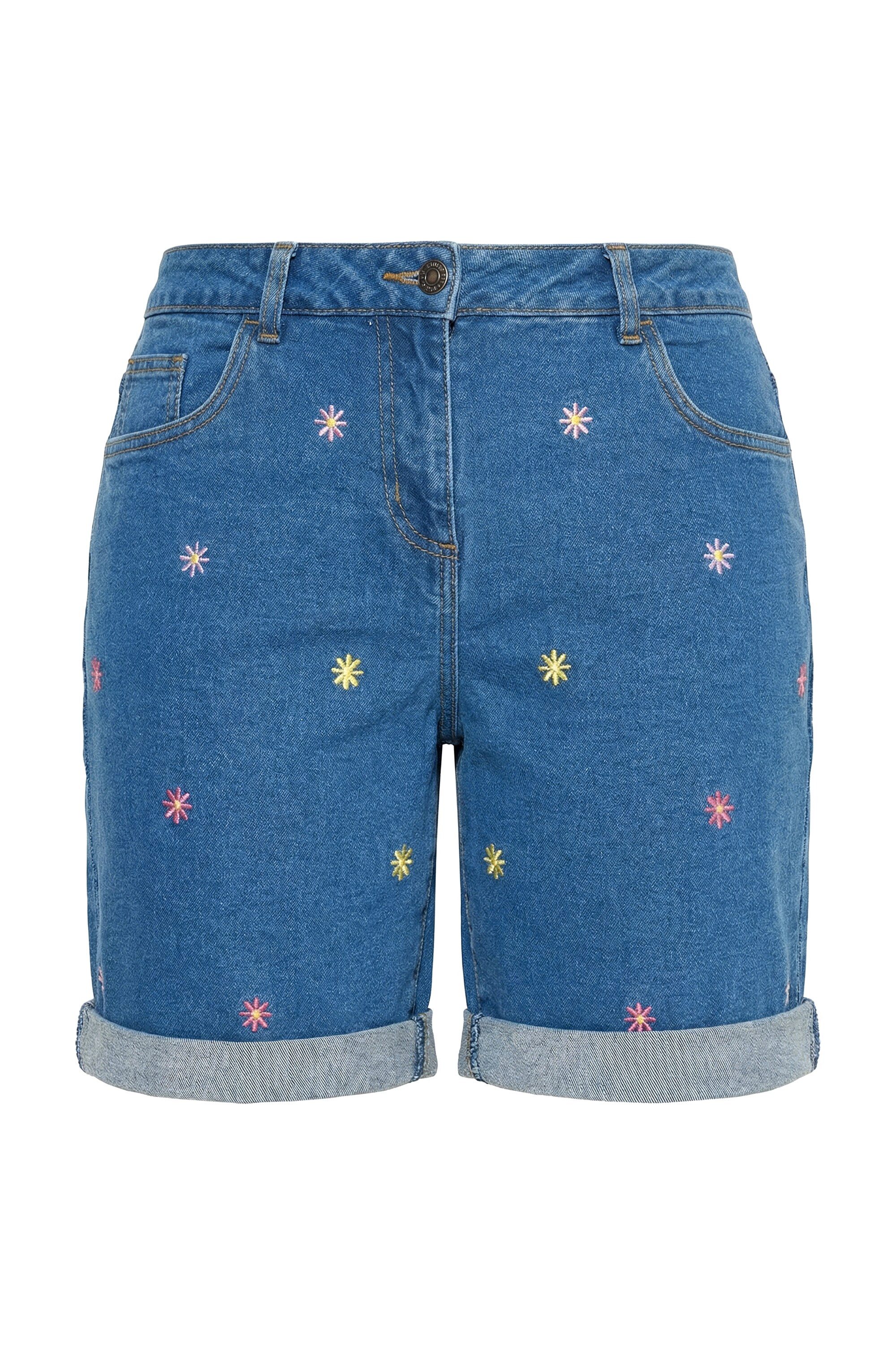 Angel of Style 5-Pocket-Jeans Jeansshorts gerade 5-Pocket Stick-Blüten günstig online kaufen
