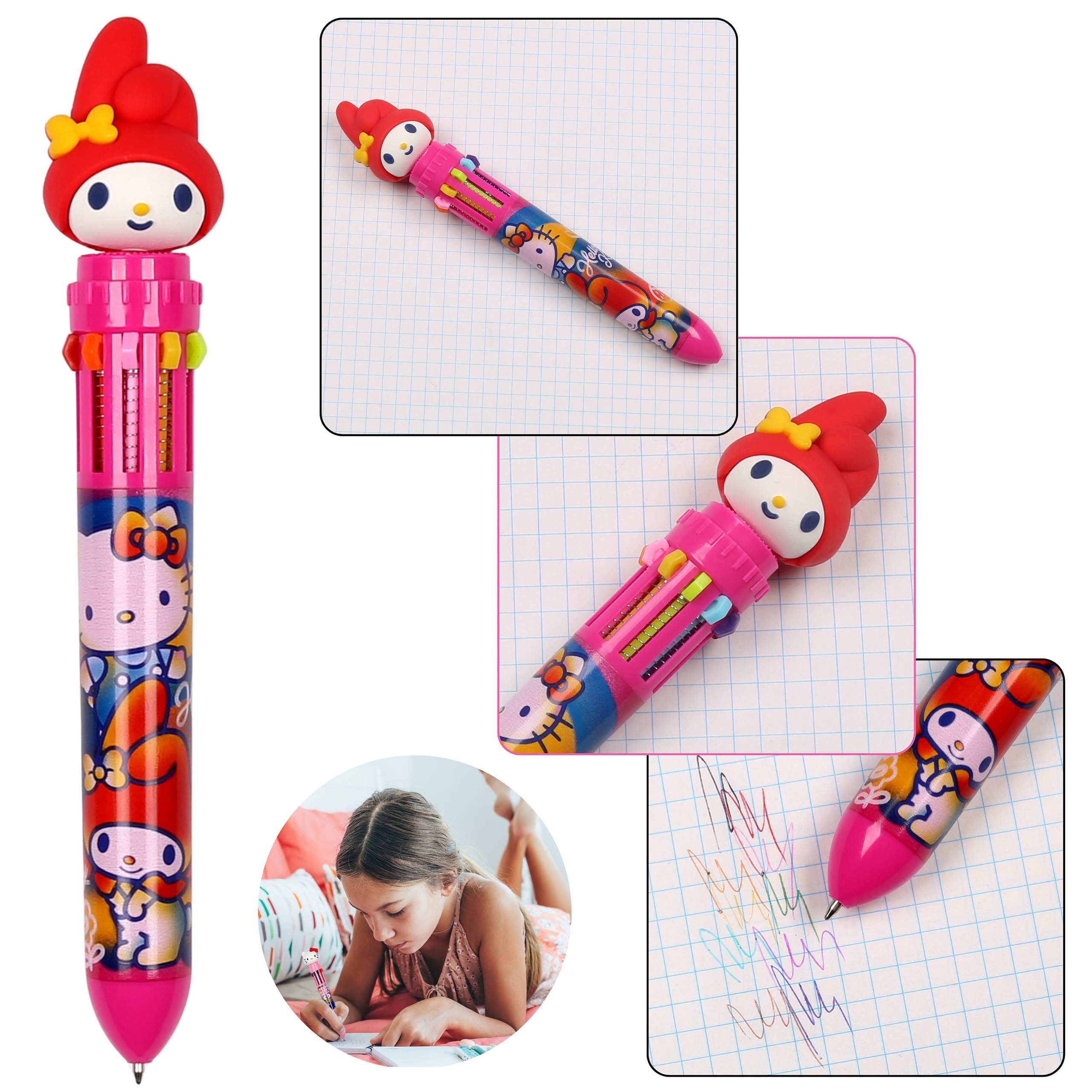 Kugelschreiber Hello Kitty My Melody Mehrfarbiger Stift 10in1, Farbe 0,5 mm