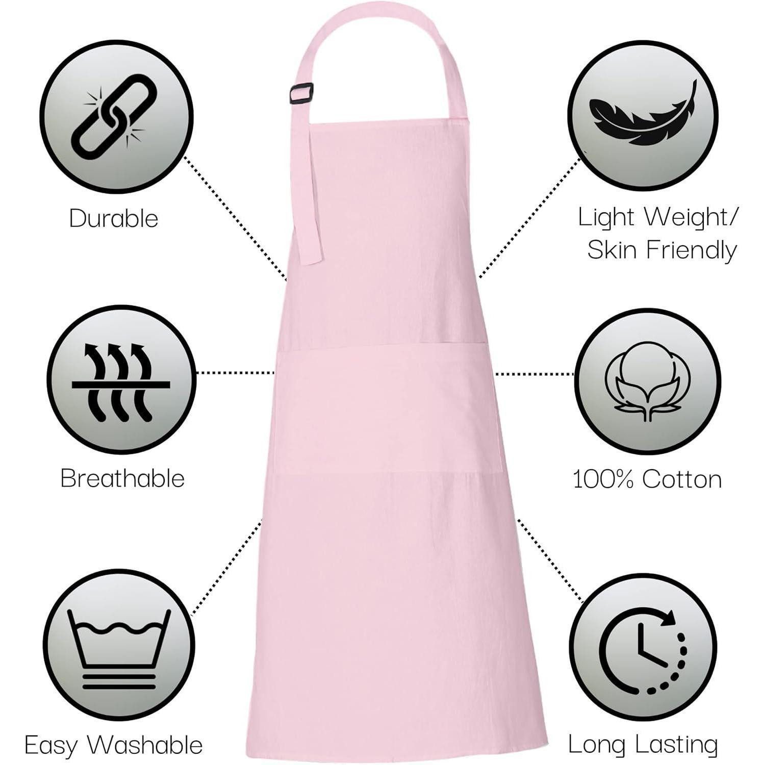 LuxusKollektion Kochschürze Kochschürze Damen Herren Baumwolle 69x89cm 3 Taschen 2 Korallenrötung