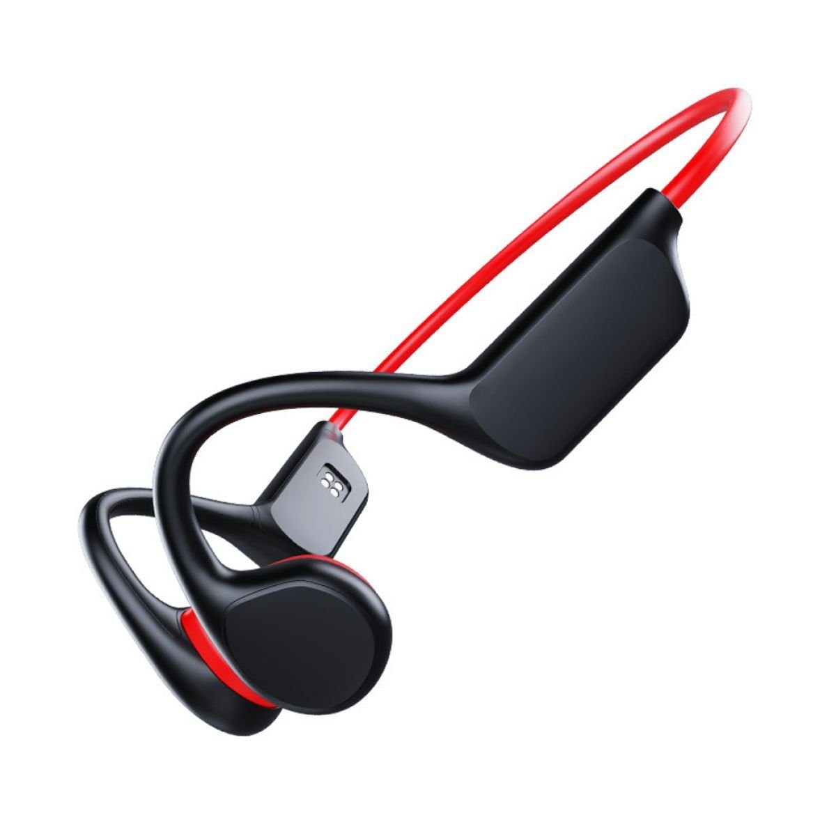 Jormftte Knochenschall Kopfhörer Bluetooth,Kabellos Sport Kopfhörer,für laufen Kopfhörer schwarz, rot