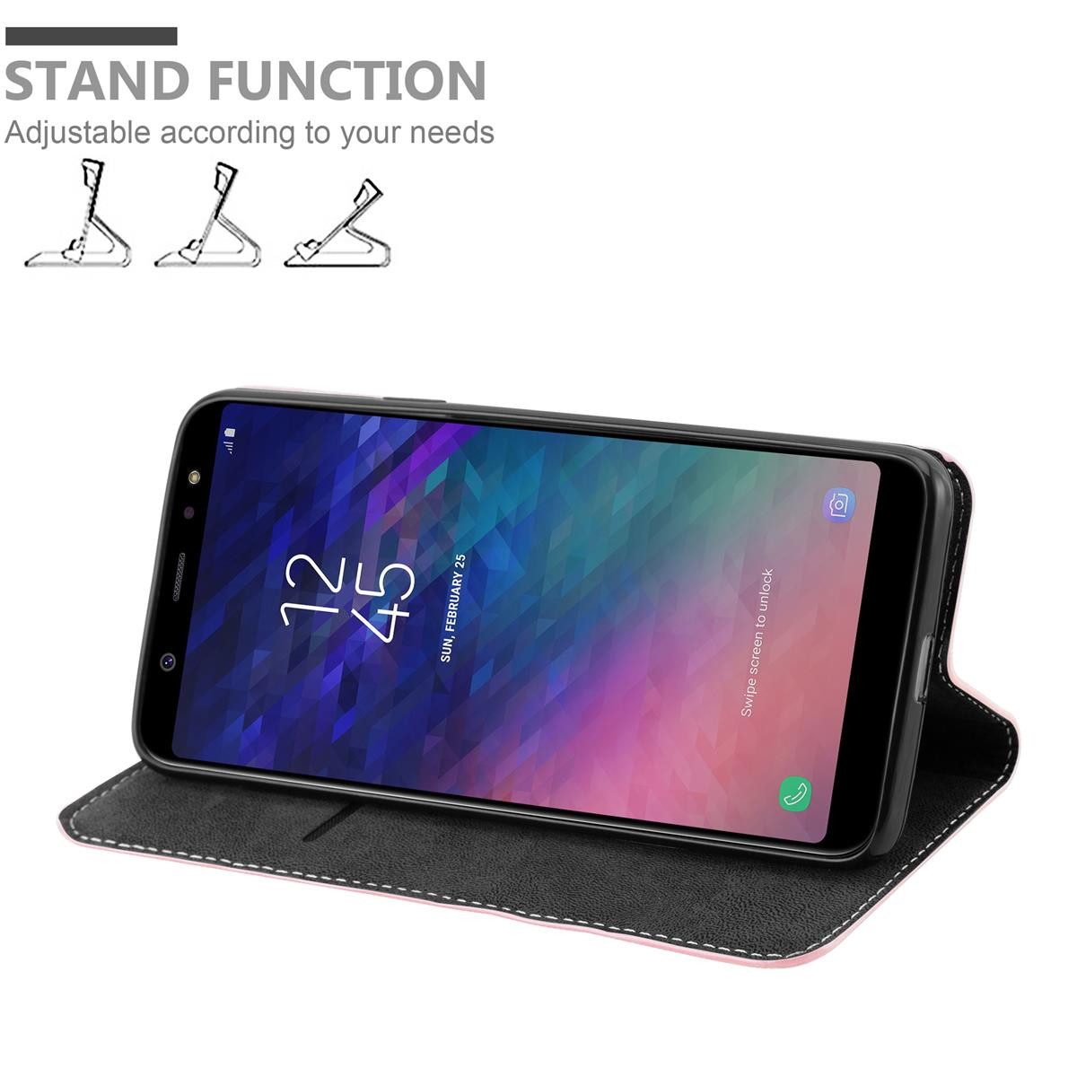 Cadorabo Handyhülle für Samsung Galaxy A6 PLUS 2018 Hülle Samsung Galaxy A6 PLUS 2018, Klappbare Handy Schutzhülle - Hülle - mit Standfunktion und Kartenfach