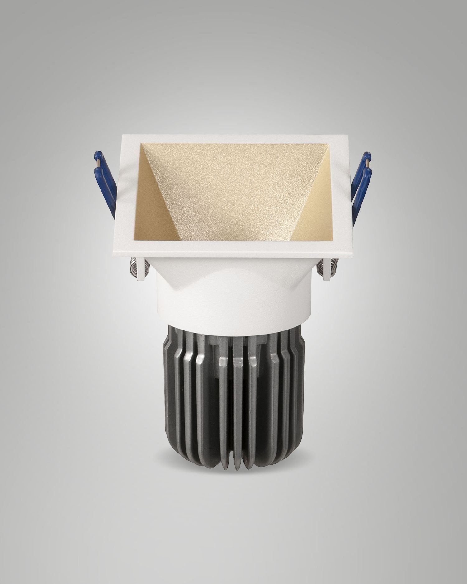 Licht-Erlebnisse Einbauleuchte MOSO, LED fest integriert, Warmweiß, LED Dimmer Aluminium B: 8,2 cm IP40 in Gold quadratisch 3000 K