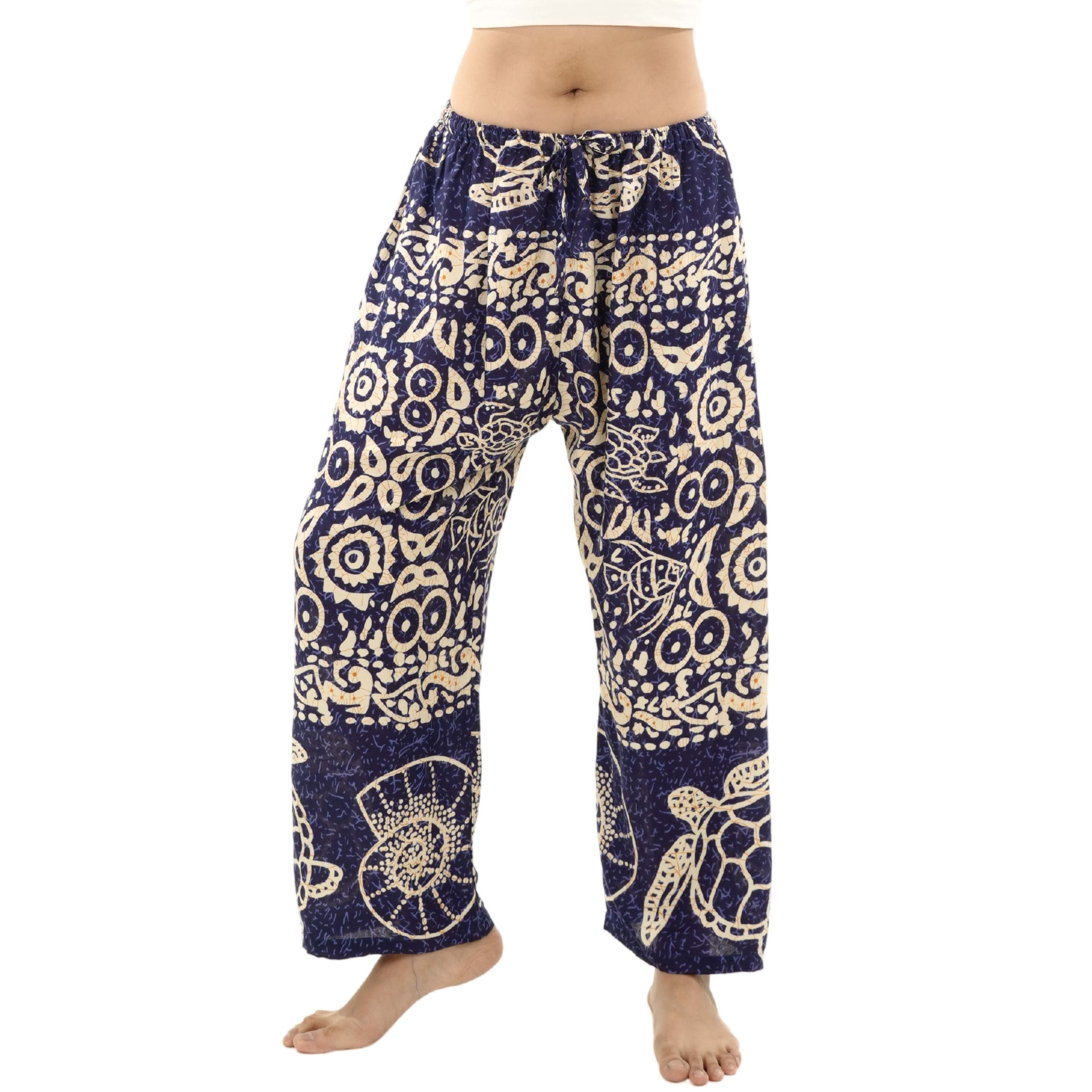 Loungehose exotische Relaxhose aus 100% Viskose Unisex Wellnesshose Sommerhose