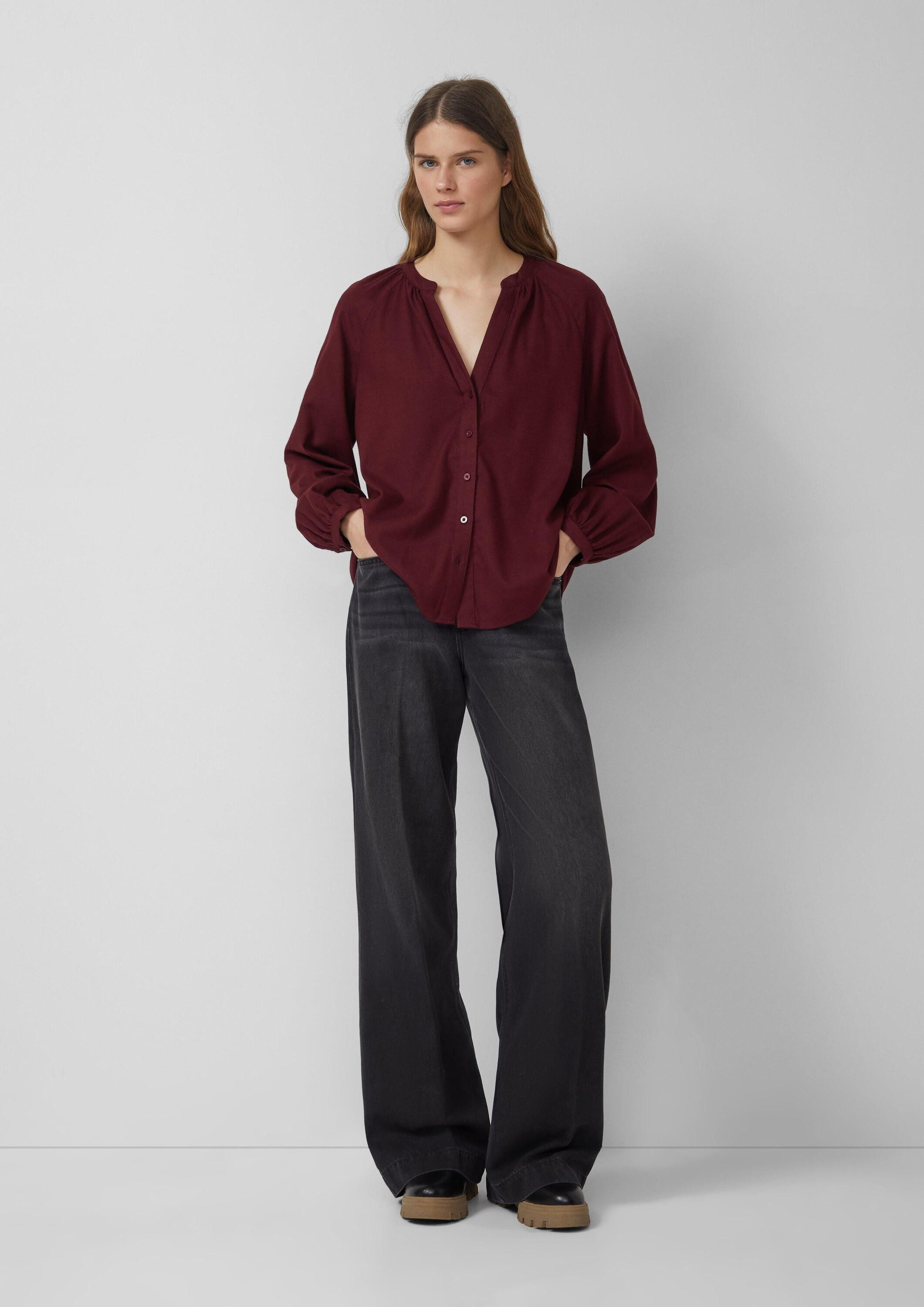 s.Oliver Langarmbluse Bluse Weiche Bluse im Relaxed Fit mit Knopfleiste