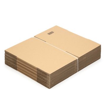KK Verpackungen Versandkarton, 25 Faltkartons 350 x 300 x 250 mm Postversand Warenversand Wellpappkarton Braun
