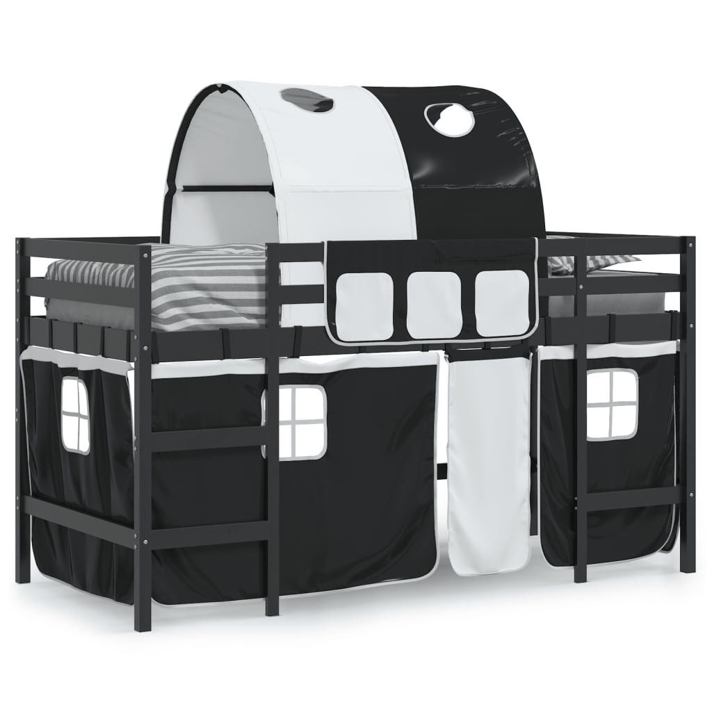 vidaXL Bett Kinderhochbett mit Tunnel Weiß günstig online kaufen