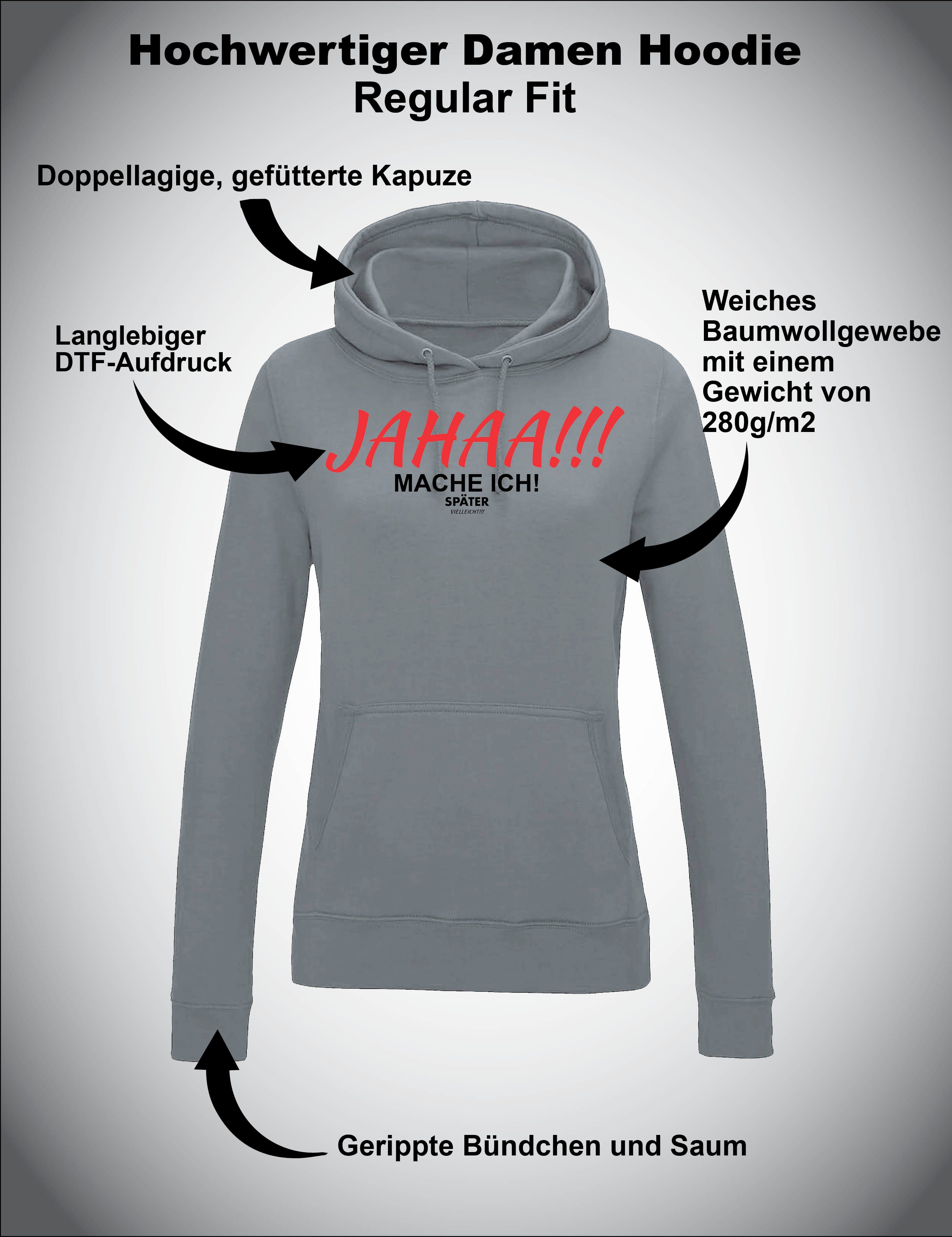 Youth Designz Kapuzenpullover "JAHAA mache ich später" Damen Hoodie Pullover lustig Fun Print Motiv mit witzigen Aufdruck für Frauen