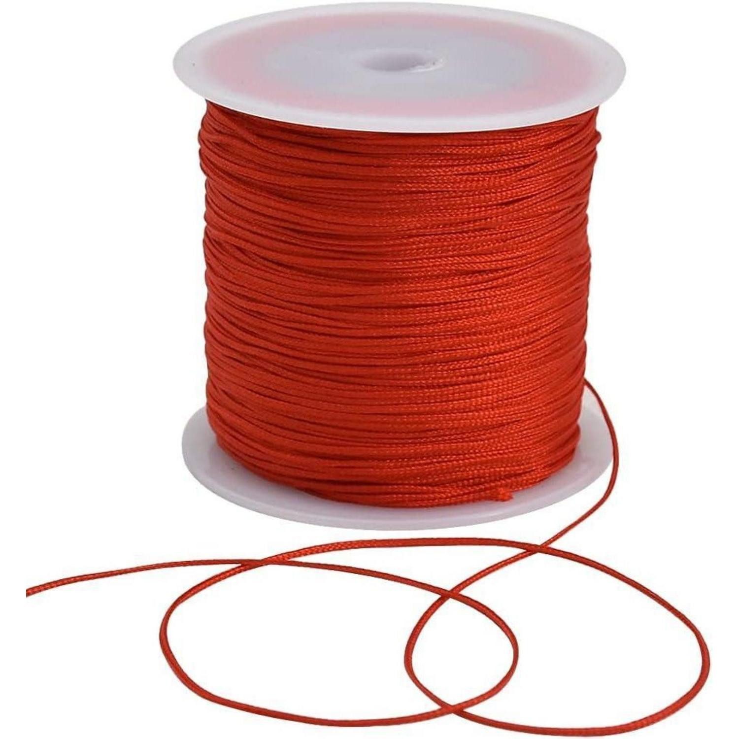 LuxusKollektion Kordel Nylonschnur Satinschnur Rattail Makramee Kumihimo Rot 1mm