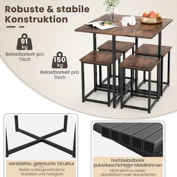 KOMFOTTEU Essgruppe Küchentisch, (Set), für 4 Personen, Industriedesign