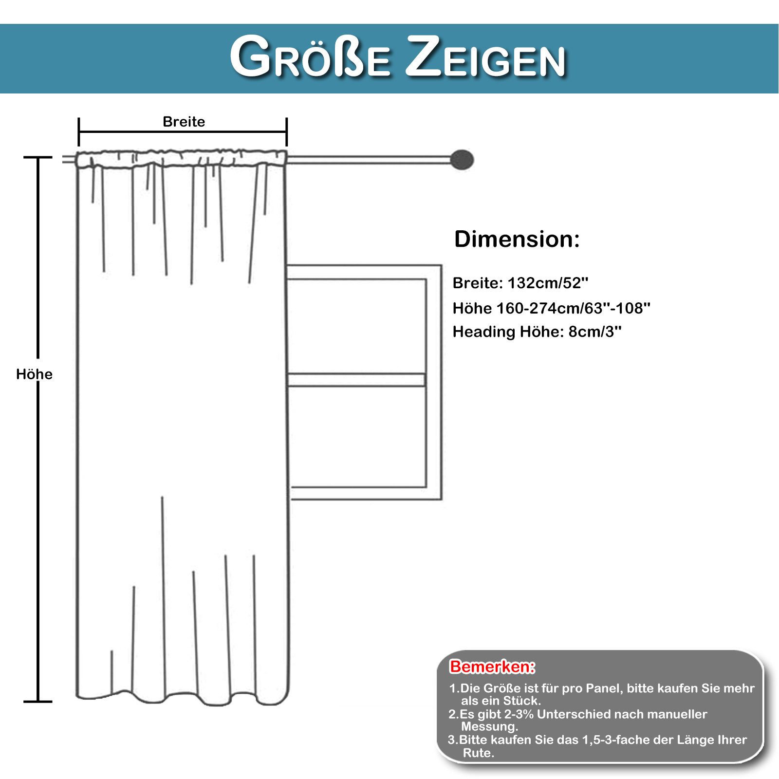 Jibenhome Gardine Vorhang Schwarz Fenstervorhang, günstig online kaufen