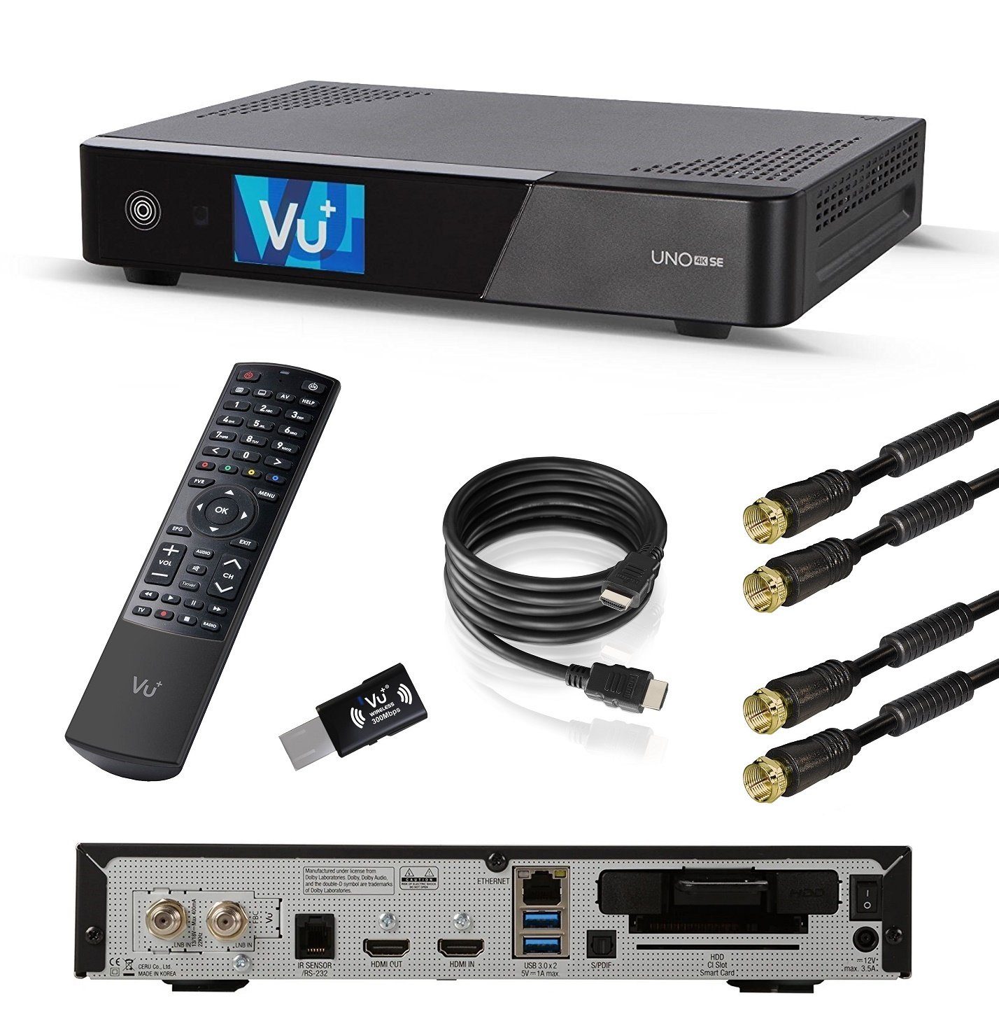 VU+ VU+ Uno 4K Twin SE (UHD, Linux FBC Tuner DVB-S2 Satellitenreceiver 1x Receiver 2160p)