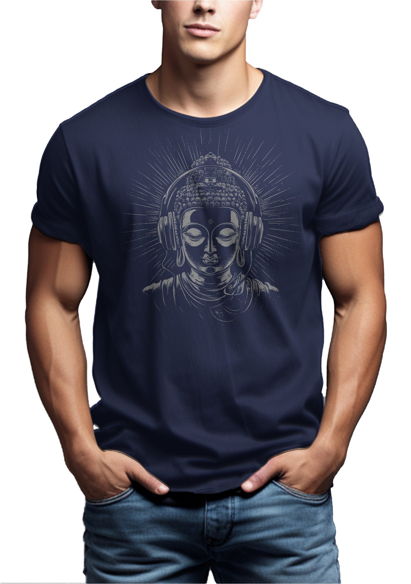MAKAYA Print-Shirt Buddha Motiv Yoga T-Shirt günstig online kaufen