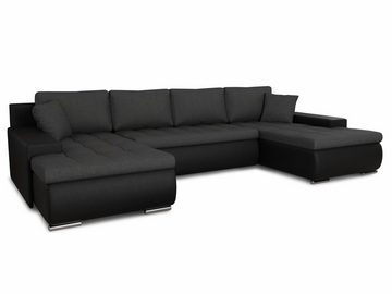 Sofnet Wohnlandschaft Faris U, mit Schlaffunktion und Bettkasten, Ecksofa, U-Form Couch, Schlafsofa mit Wellenfeder