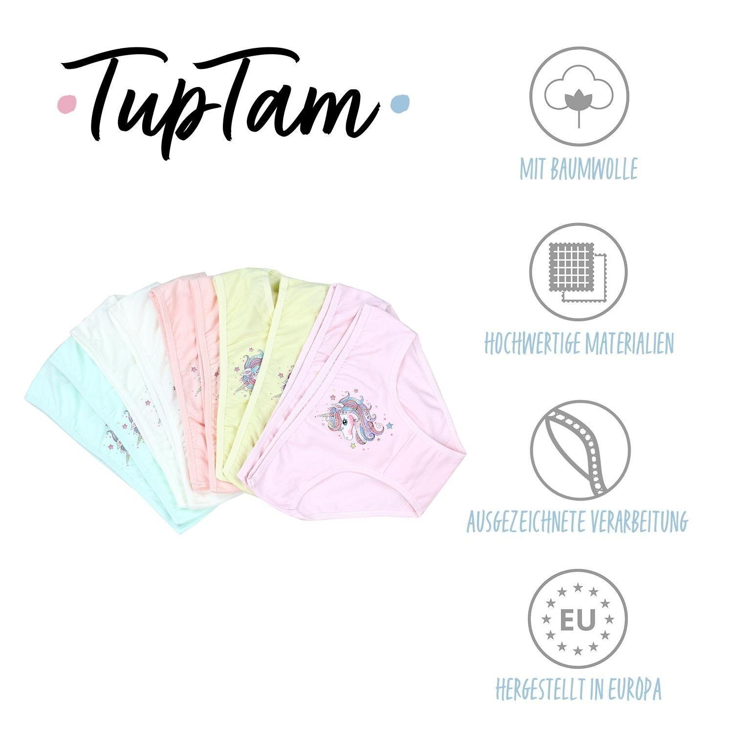 TupTam Aufdruck Pack Grau mit Rosa Slips Slip Graphite TupTam Mädchen Einhorn Blau 10er