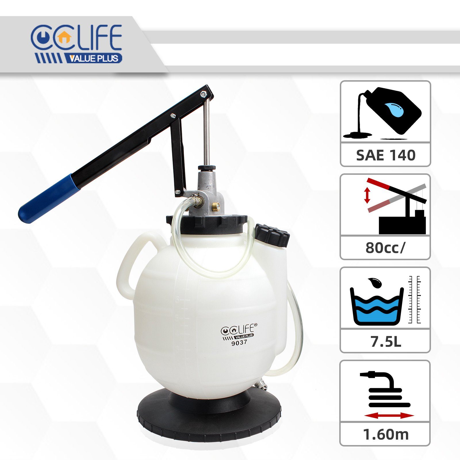 CCLIFE Ölabsaugpumpe ATF Getriebeöl Einfüllgerät Durckluft 10L  Öleinfüllgerät