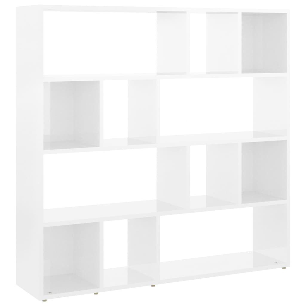 furnicato Bücherregal Bücherregal/Raumteiler Hochglanz-Weiß 105x24x102 cm, günstig online kaufen