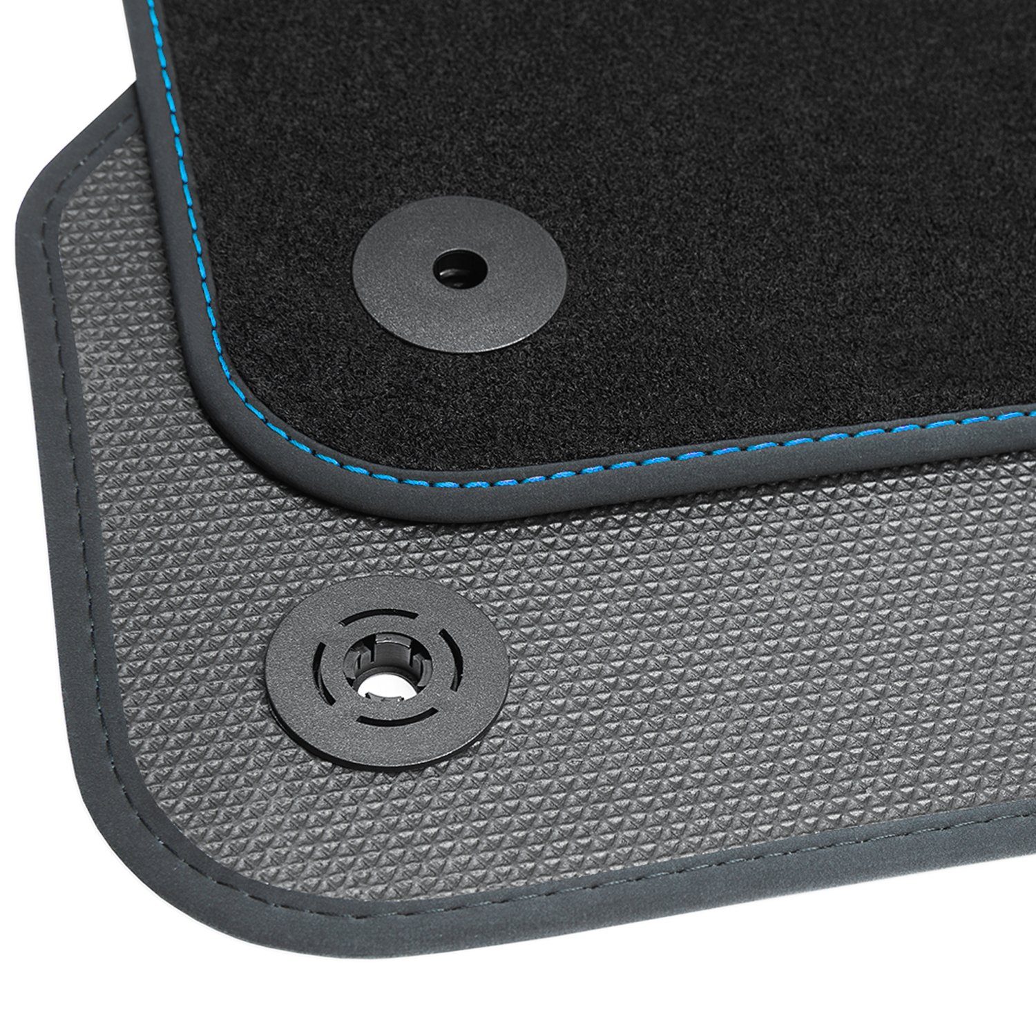 teileplus24 Auto-Fußmatten Velours mit kompatibel Tucson BGF563 2015-2020 Set Hyundai Fußmatten 2 Blau