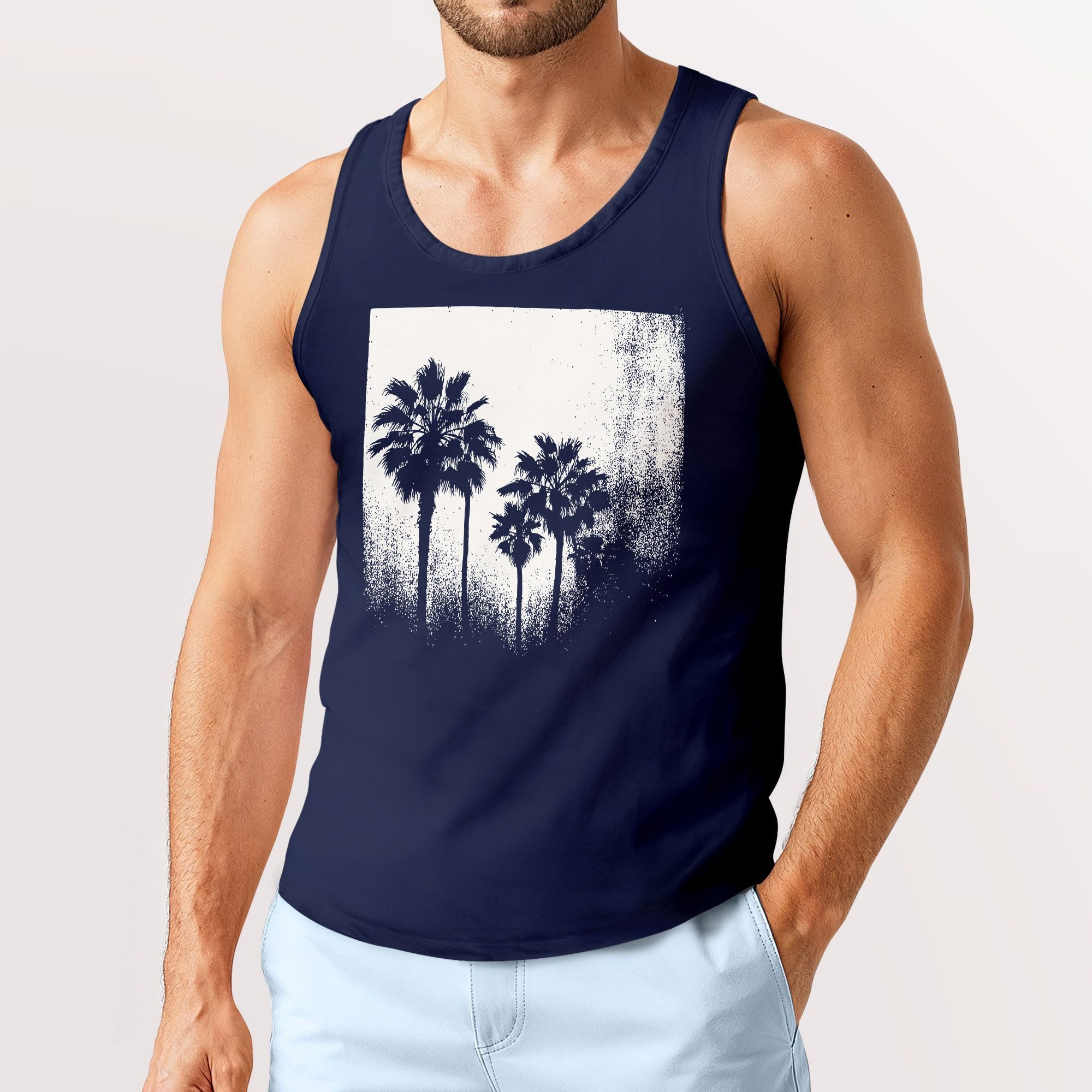 Neverless Tanktop Herren Tank-Top Palmen Fotoprint günstig online kaufen