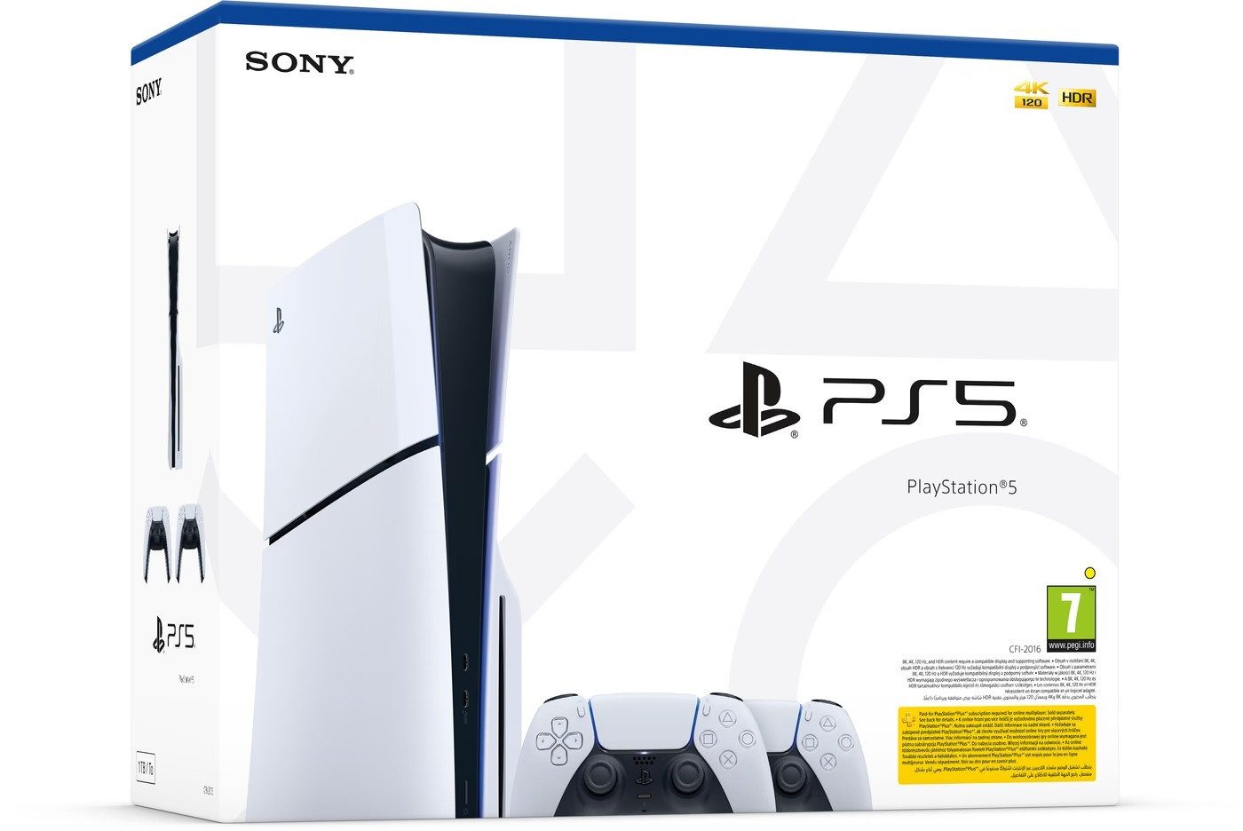 Playstation PlayStation 5 Slim Konsole Disk Edition + 2 Controller Bundle 1TB, mit CD Laufwerk Disc