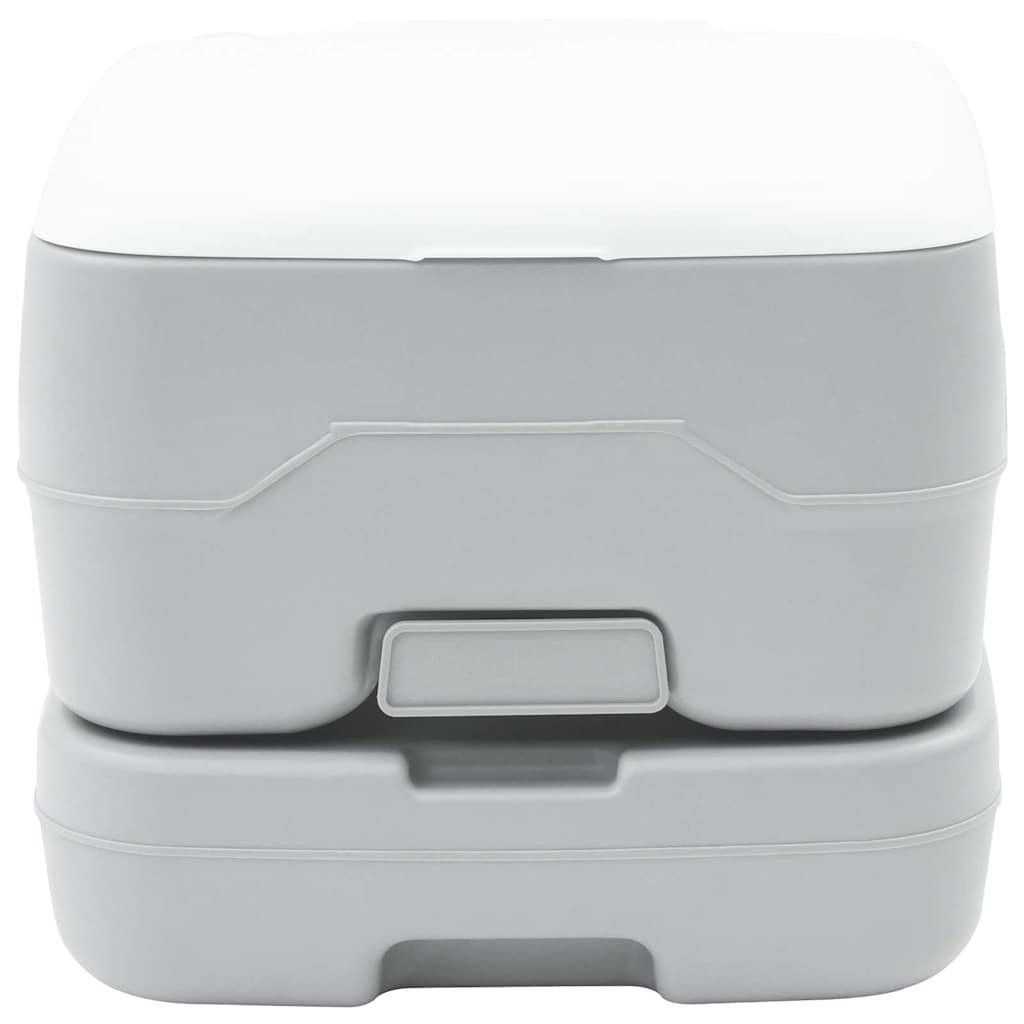 vidaXL Campingtoilette Camping-Toilette Grau und Weiß 41,5 x 36,5 x 30 cm Polyethylen, (1-St)