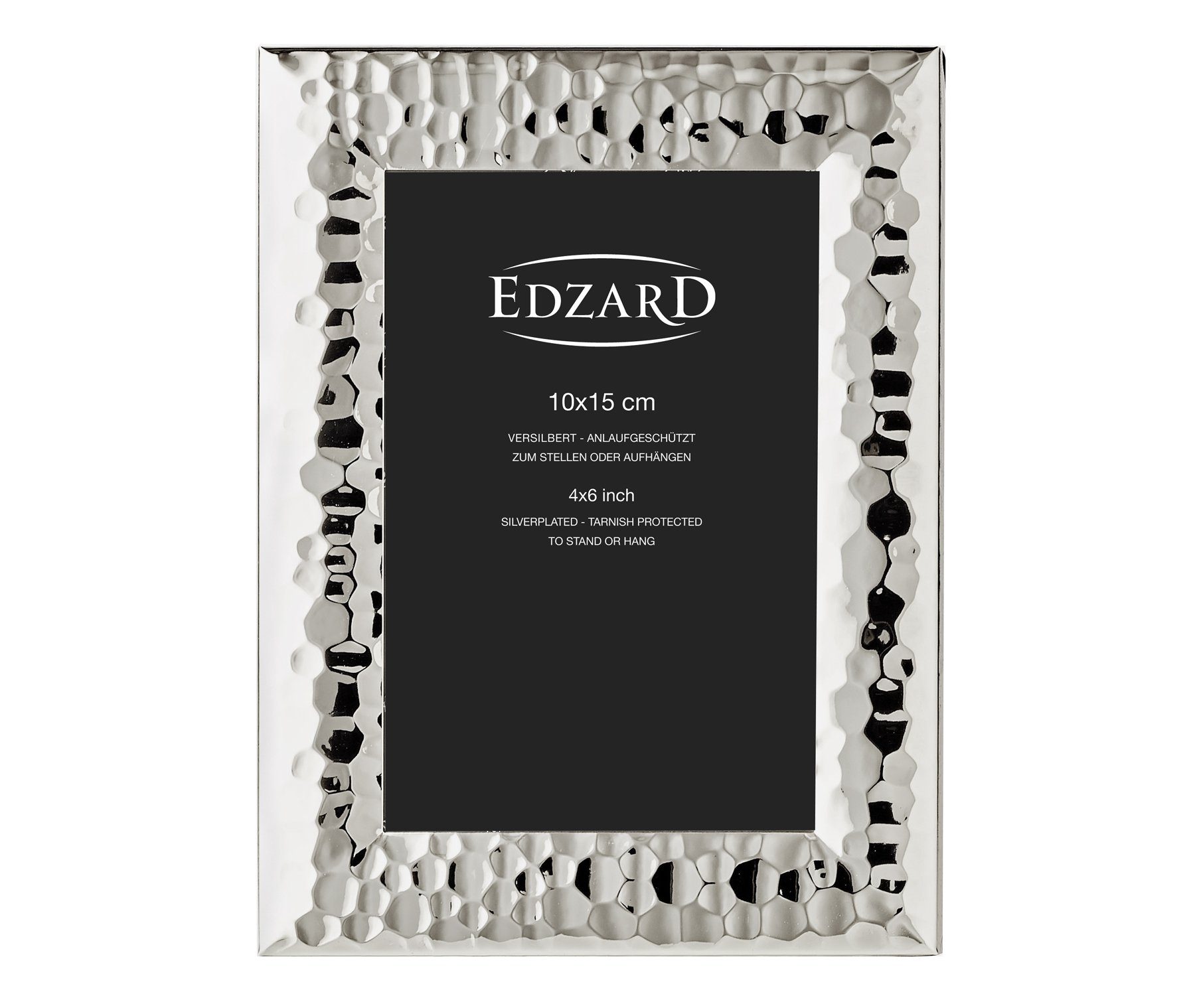 EDZARD Bilderrahmen Gubbio, versilbert und anlaufgeschützt, 2er Set für 10x15 cm Foto