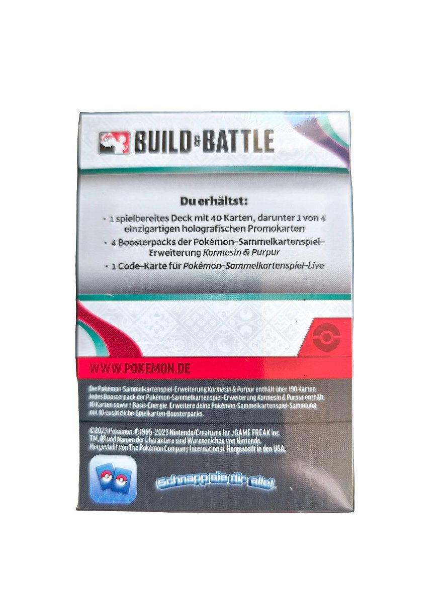 The Pokémon Company International Sammelkarte Pokémon Karmesin & Purpur Prerelease Set - 4 Booster Packs + Promo